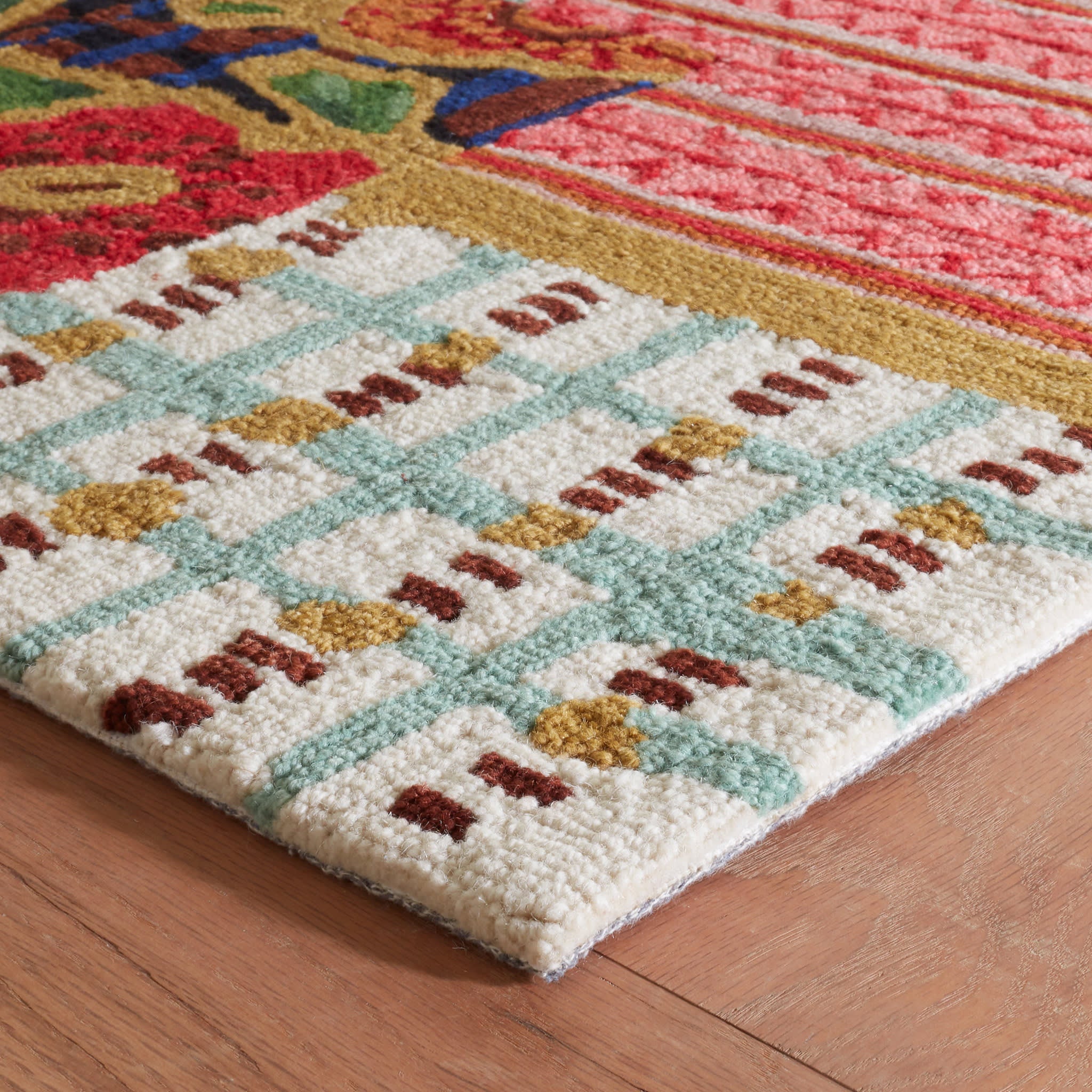 Elm Patchwork Multi Hand Micro Hooked Wool Rug