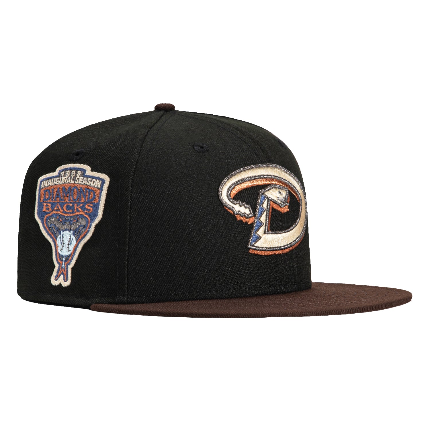 New Era 59Fifty Arizona Diamondbacks Inaugural Patch D Hat - Black, Brown, Tan, Metallic Copper