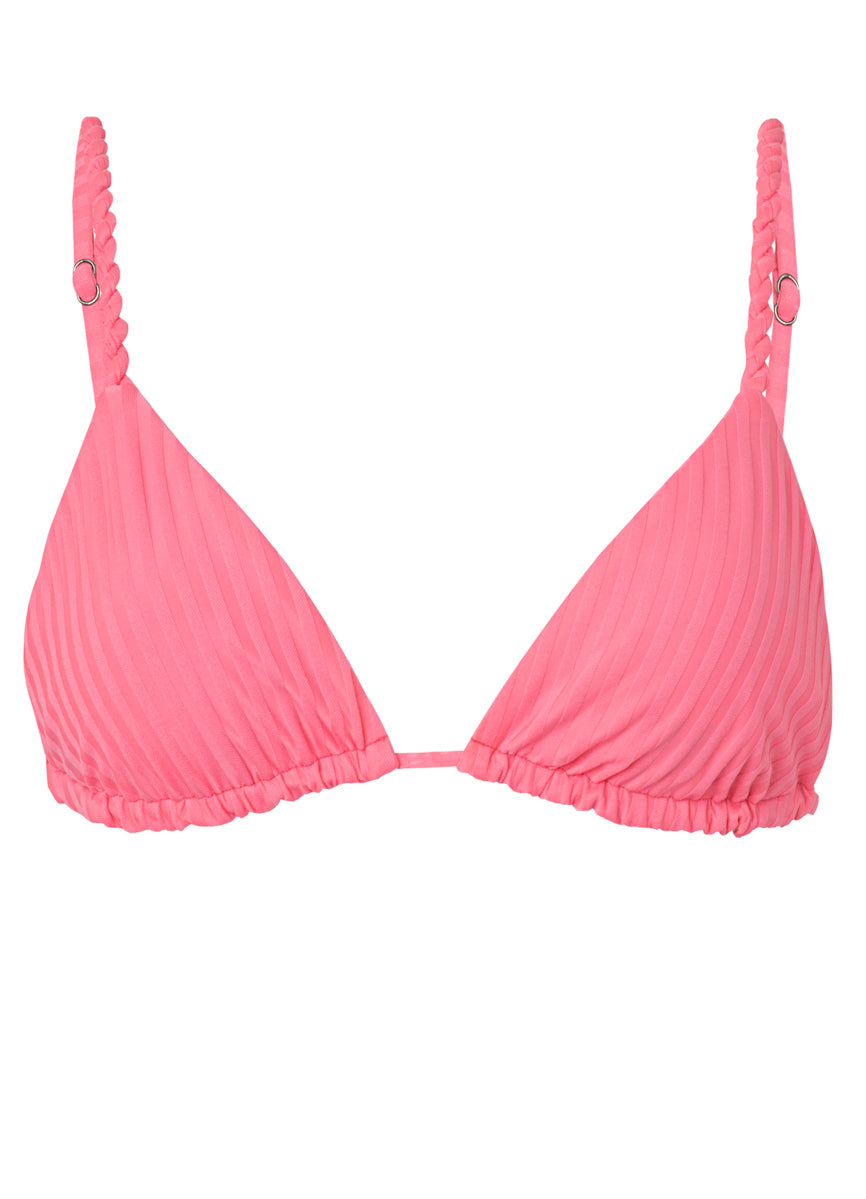 Maaji Taffy Pink Upbraid Sliding Triangle Bikini Top