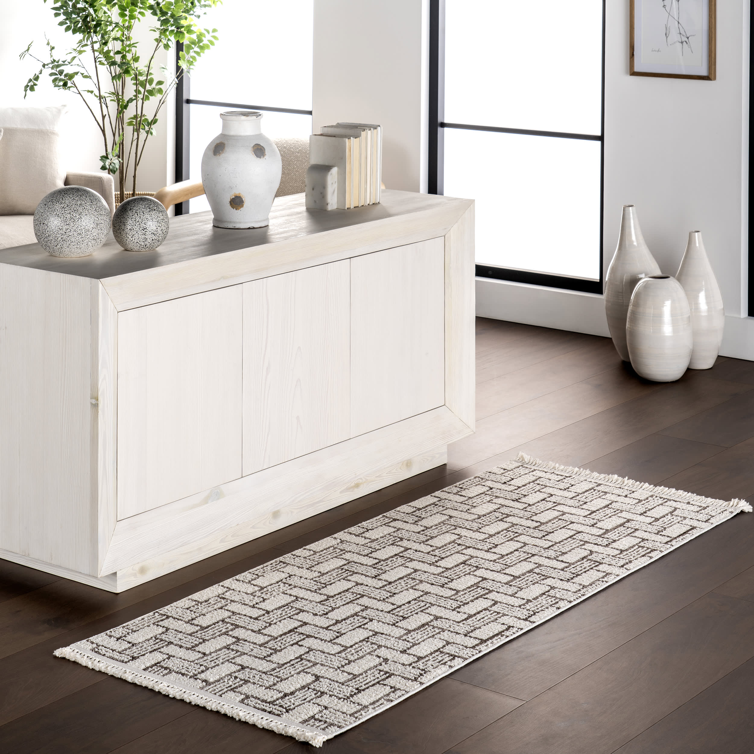 Charli Geometric Rug | Ivory