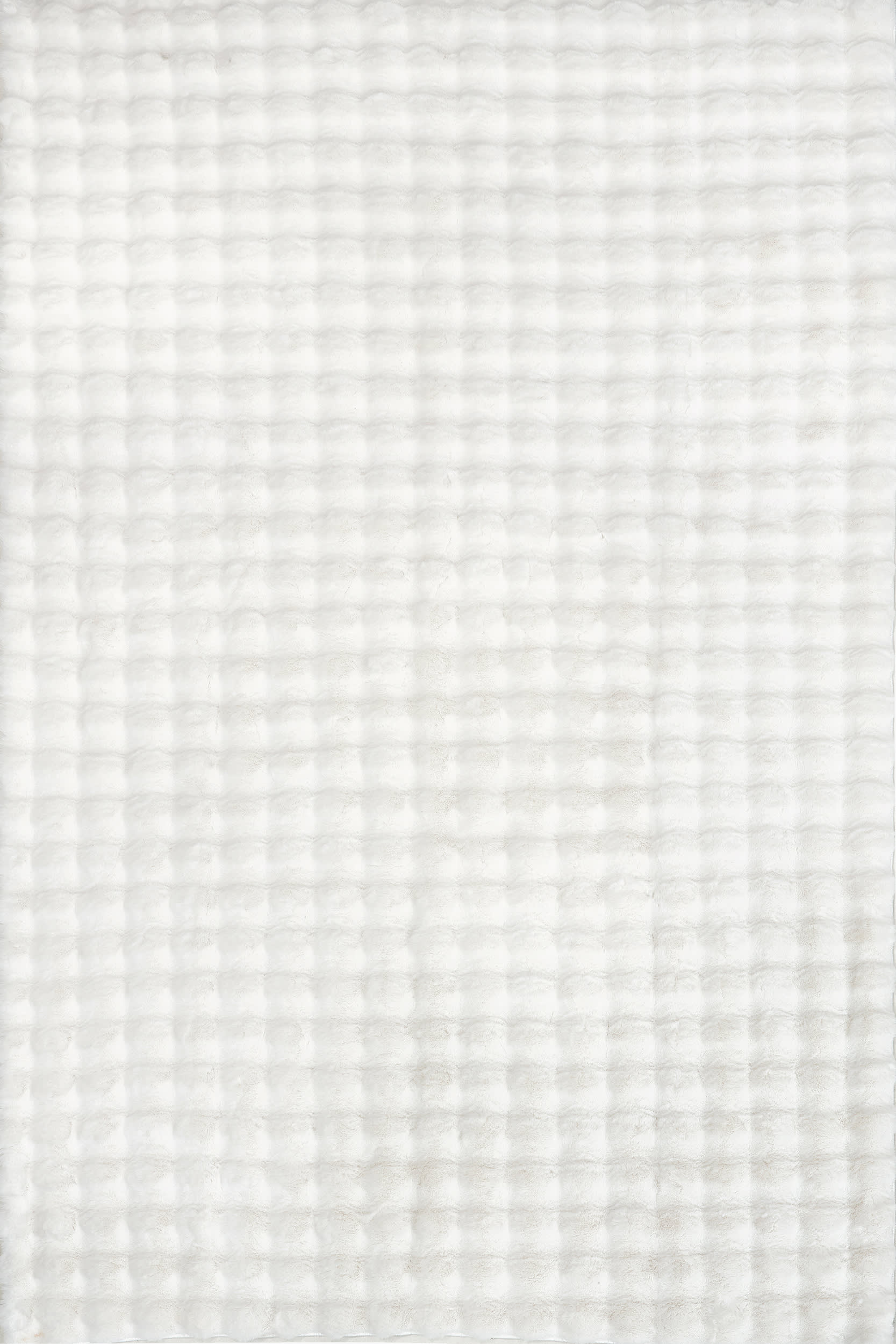 Ivana Checkered Plush Cloud Washable Rug | Off White