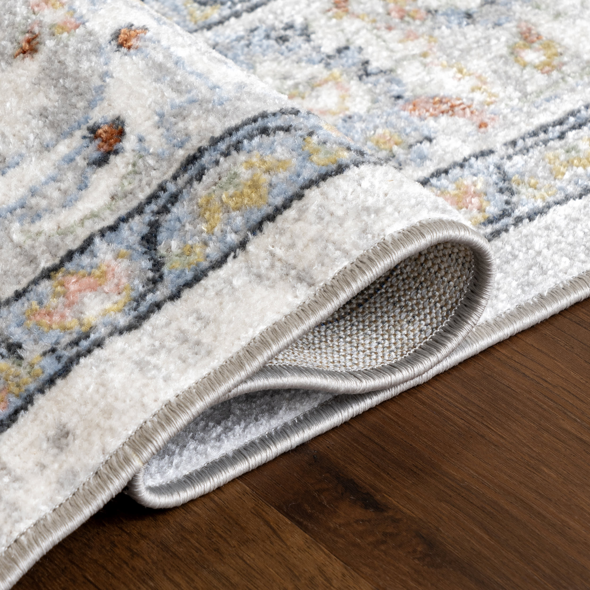 Brooklynn Floral Medallion Washable Rug | Rust