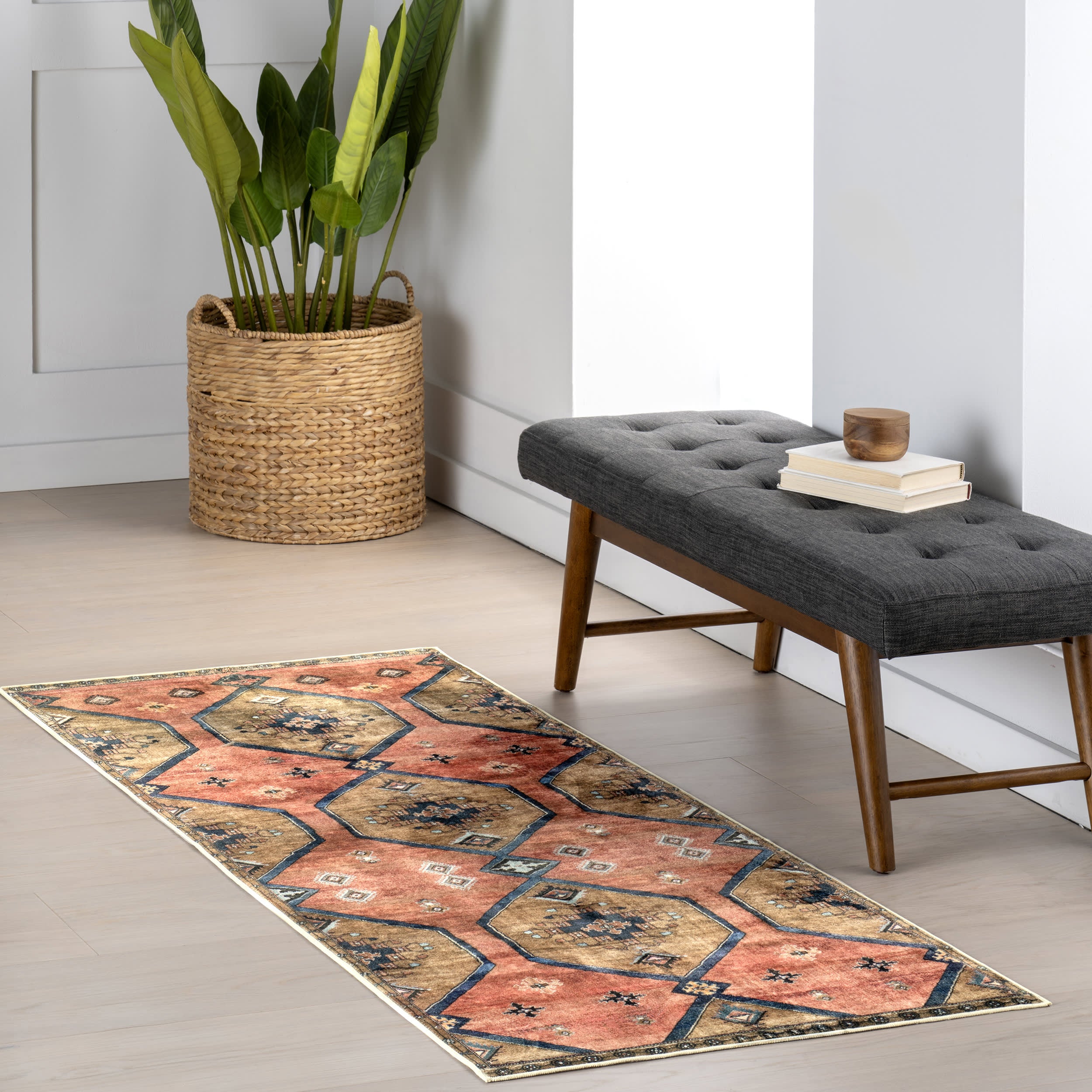 Katana Collage Washable Rug | Rust