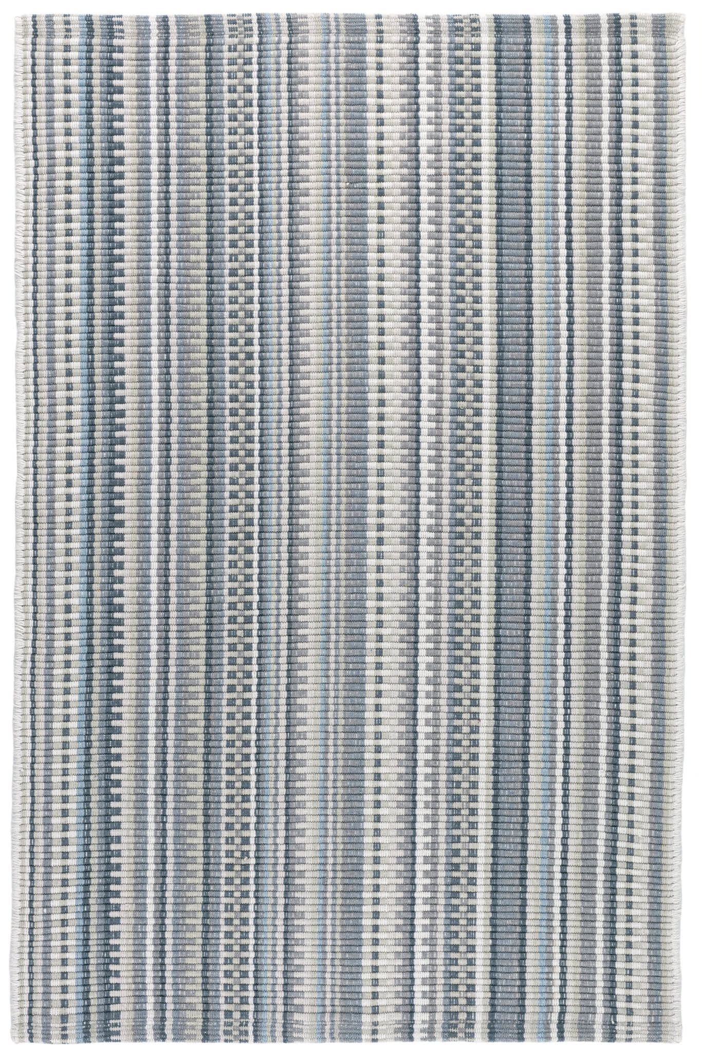 Lucky Stripe Grey Handwoven Cotton Rug