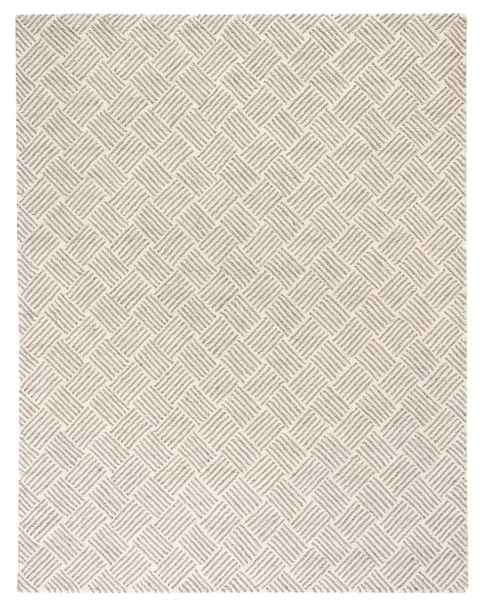 Layers Grey Hand Hooked Wool Rug