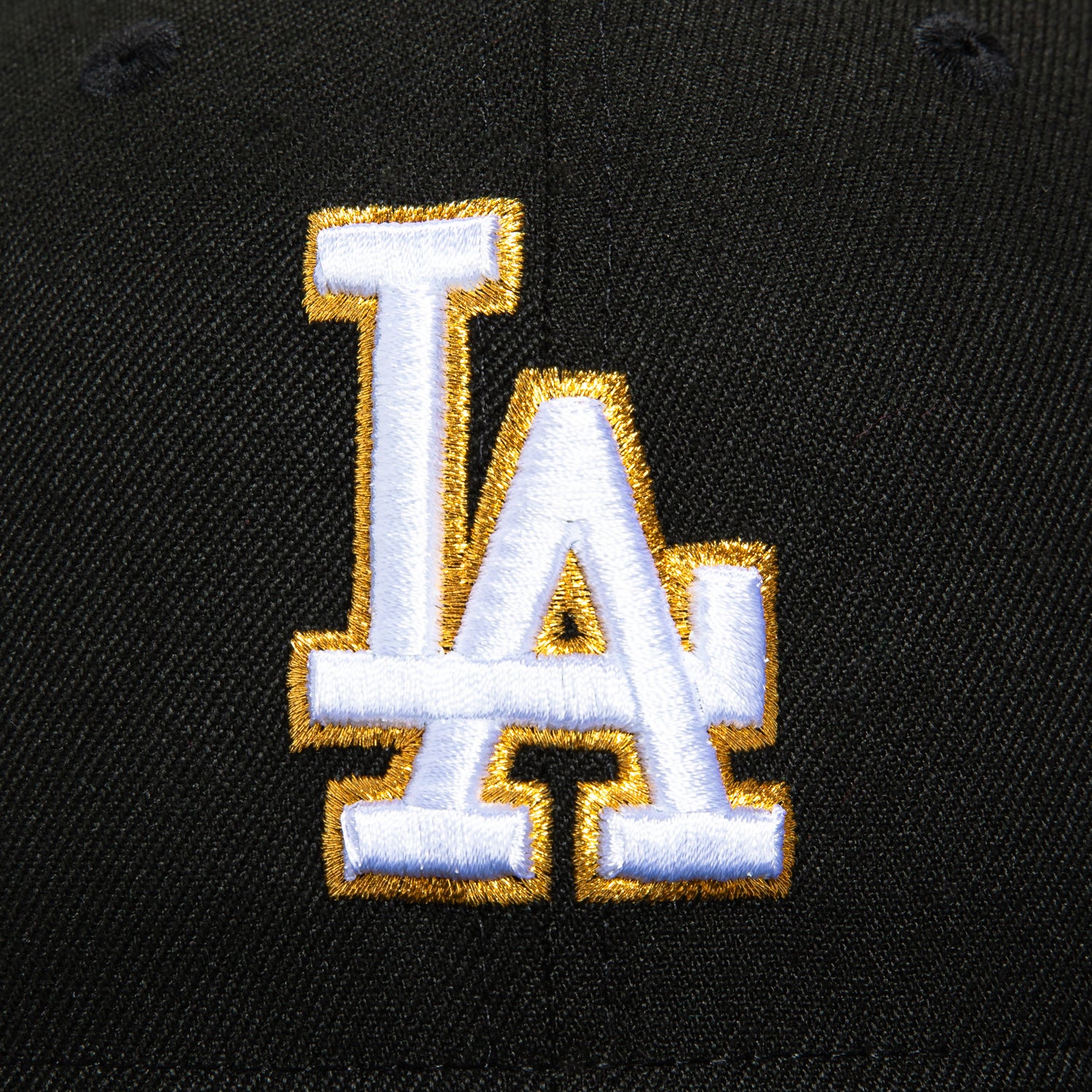 New Era 59Fifty Los Angeles Dodgers 100th Anniversary Patch Hat - Black, Metallic Gold