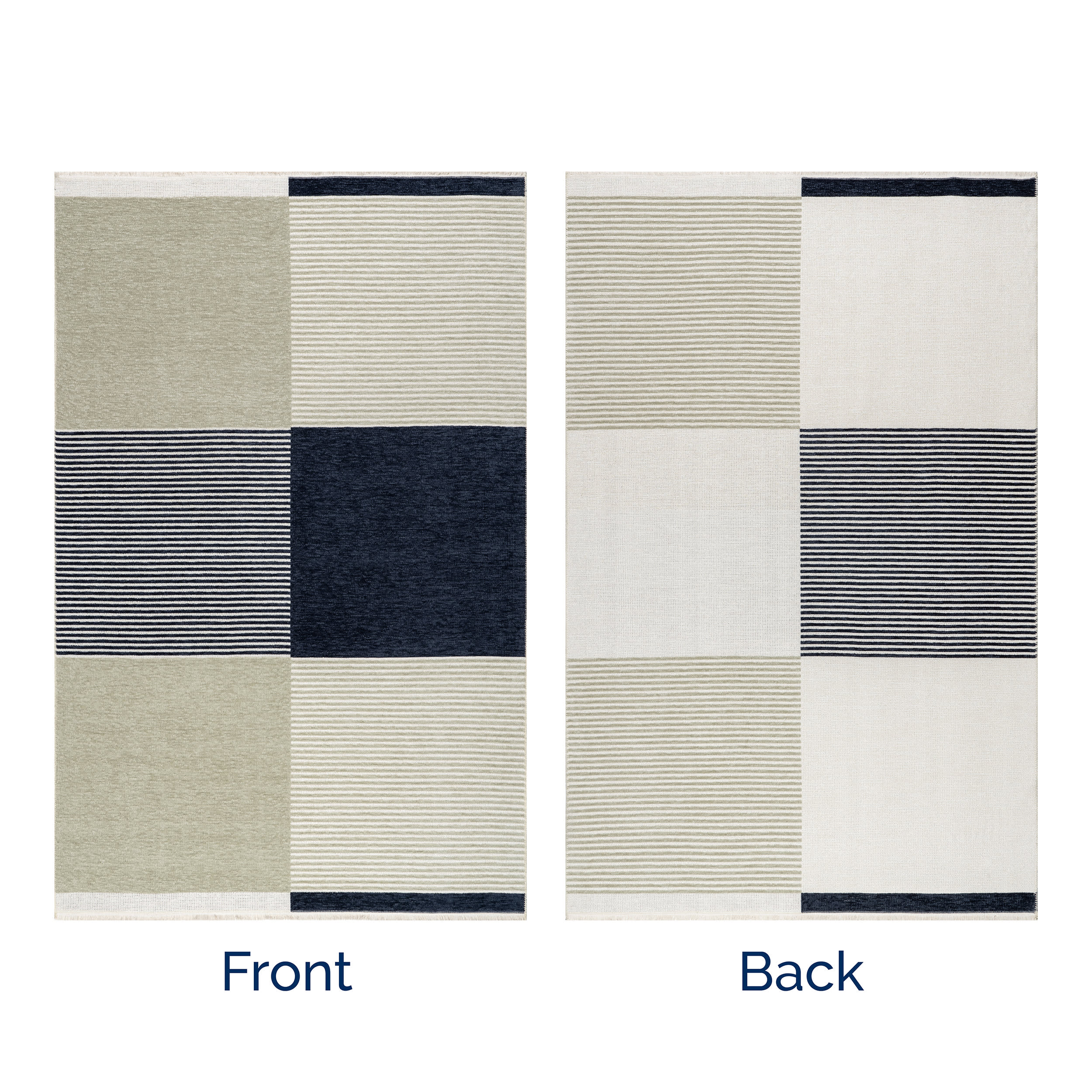 Skye Color Block Reversible Washable Rug | Multicolor