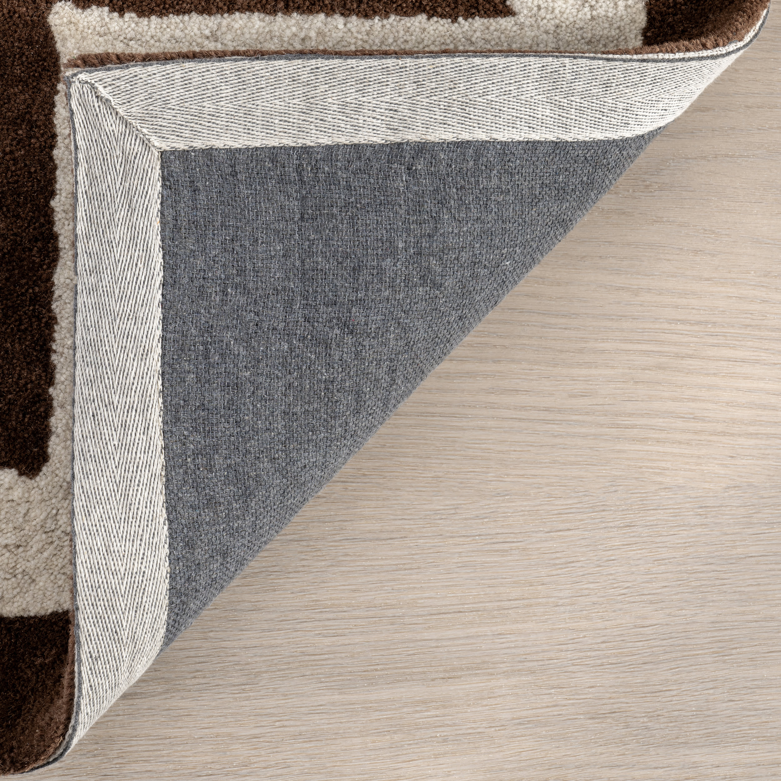 Grace Bordered Wool Rug | Brown