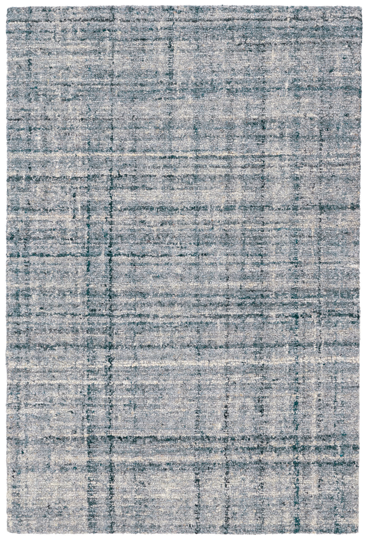 Harris Blue/Ivory Hand Micro Hooked Wool Rug