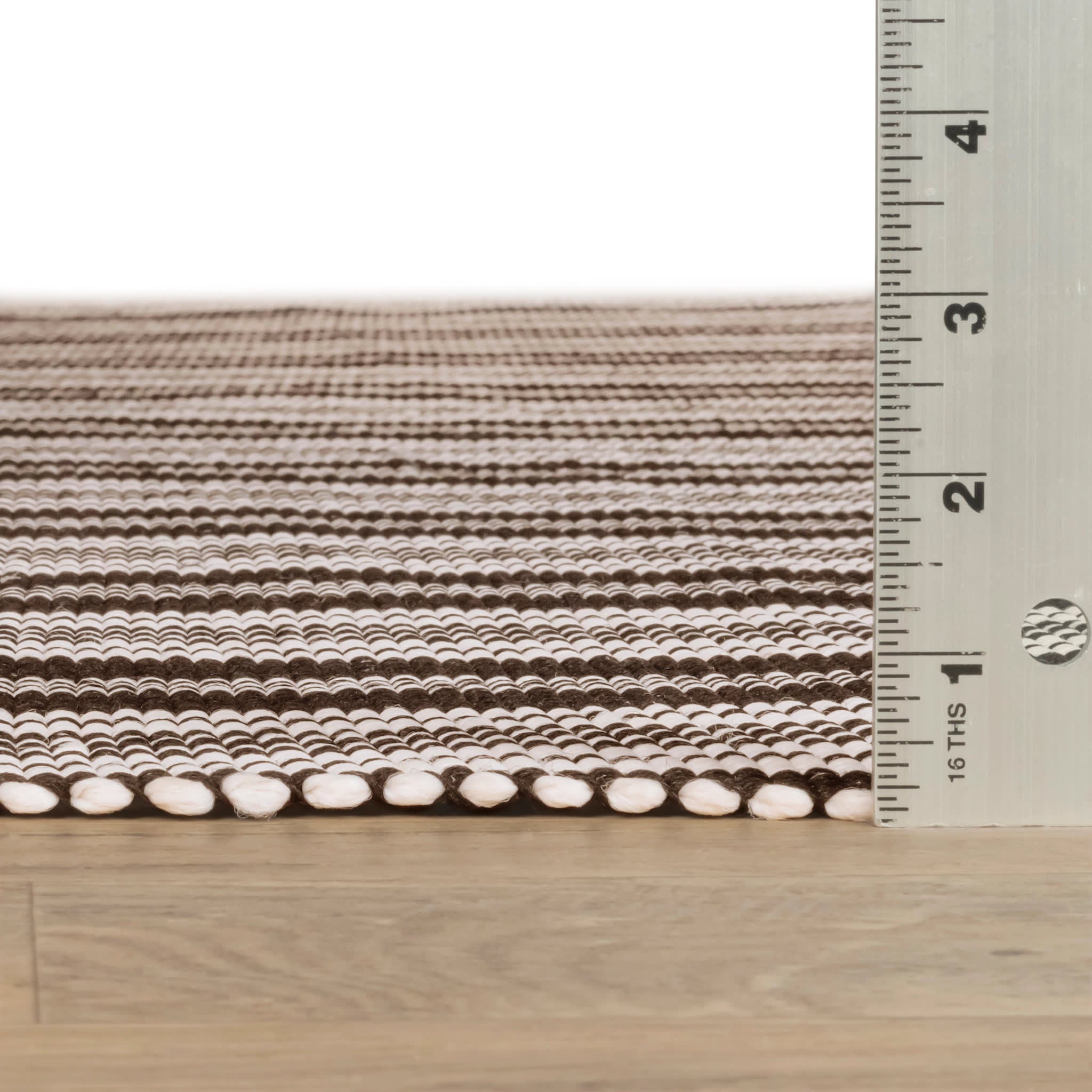 Ticking Stripe Black/Ivory Handwoven Indoor/Outdoor Rug