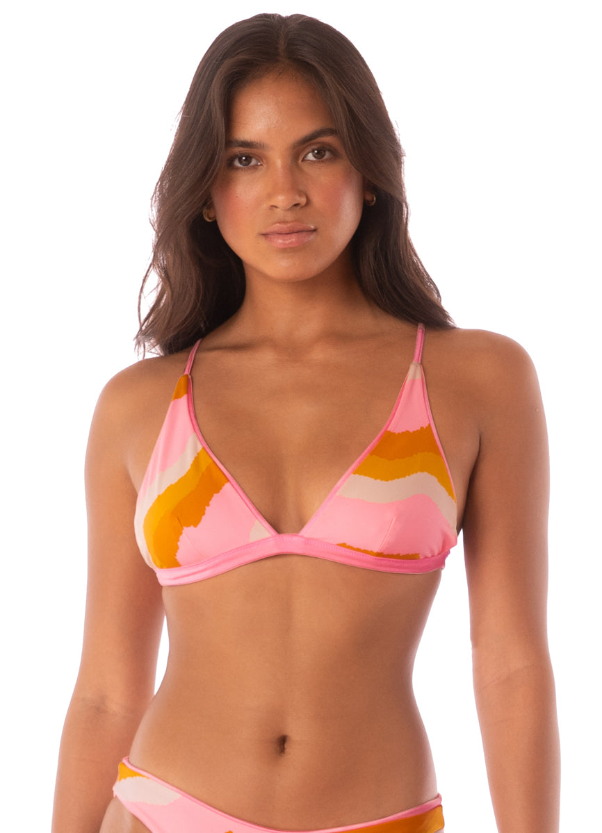 Maaji Orchid Pink Ivy Fixed Triangle Bikini Top