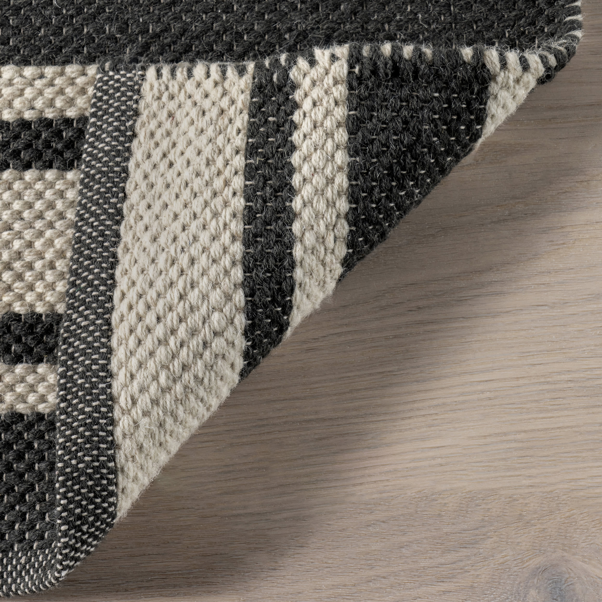 Bowery Striped Wool Rug | Charcoal