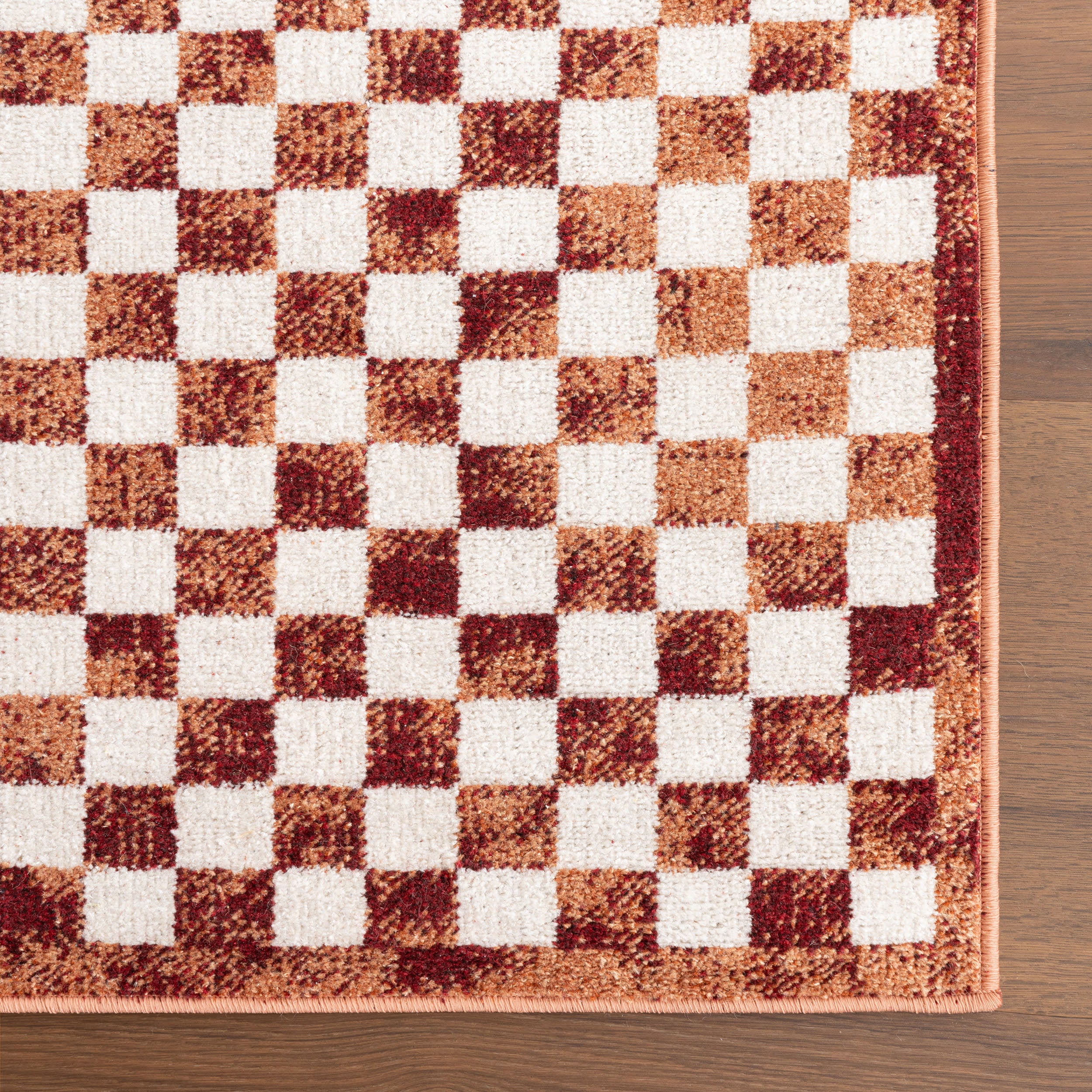 Kallie Washable Tiled Rug | Brick