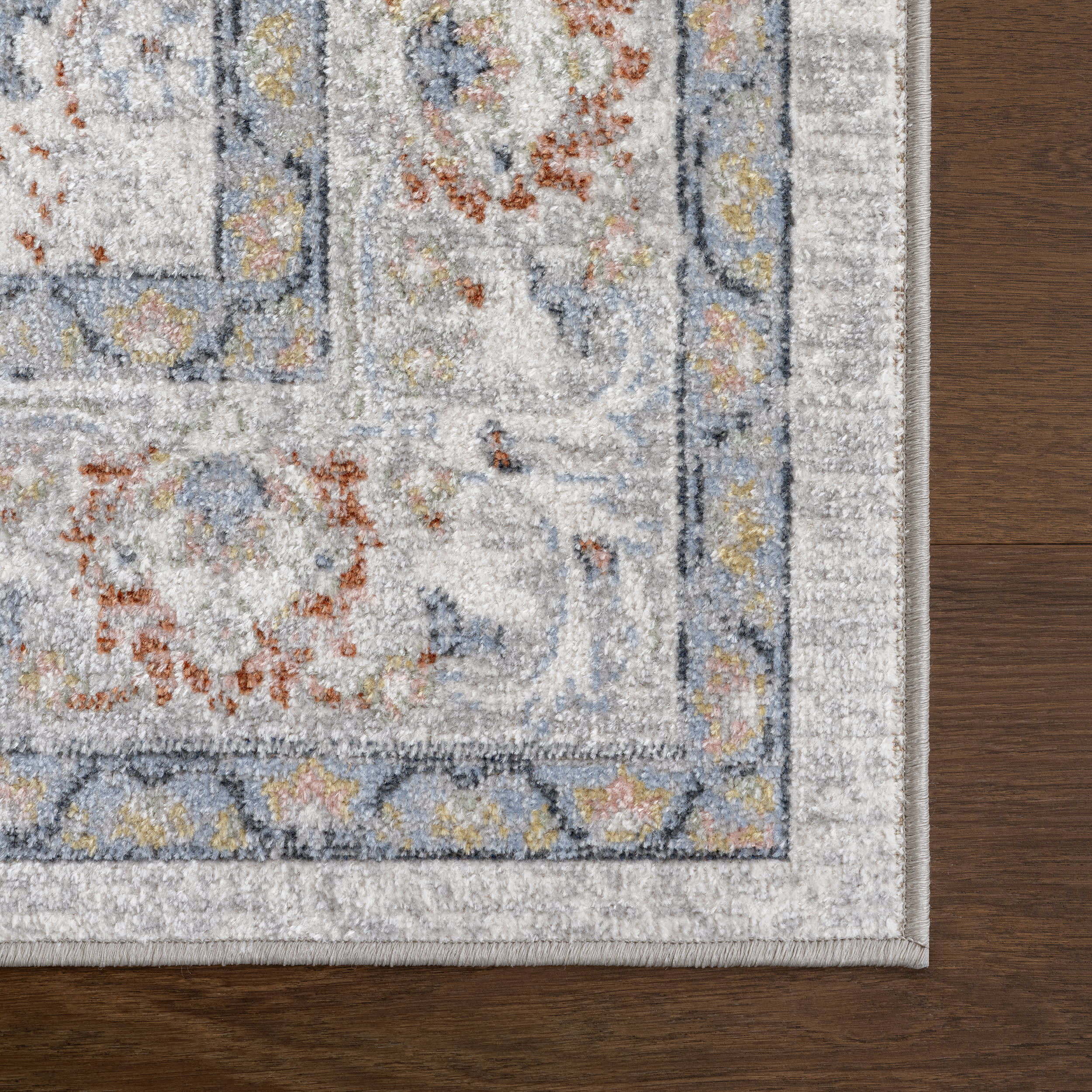 Brooklynn Floral Medallion Washable Rug | Rust