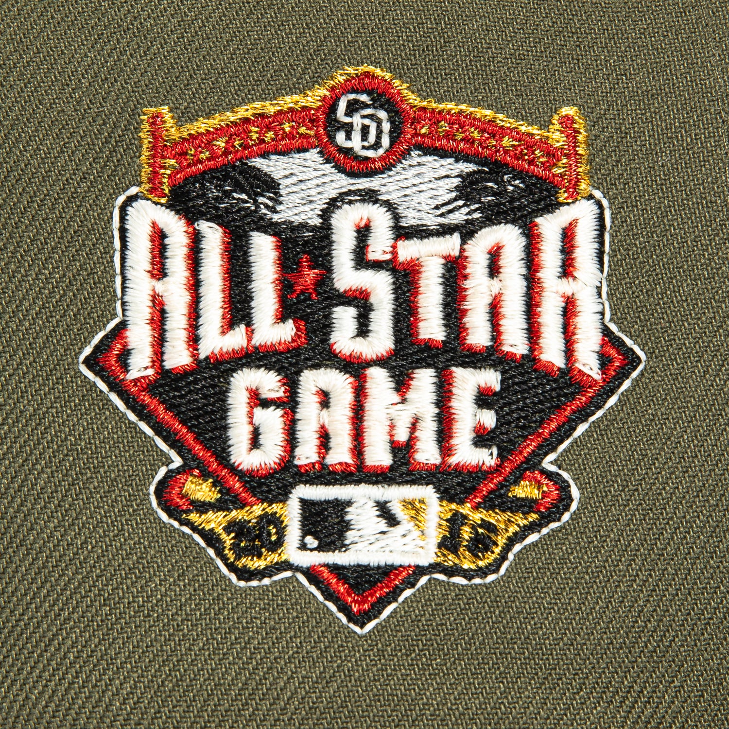 New Era 59Fifty Prehistoric Pack San Diego Padres 2016 All Star Game Patch Hat - Olive, Black, Red