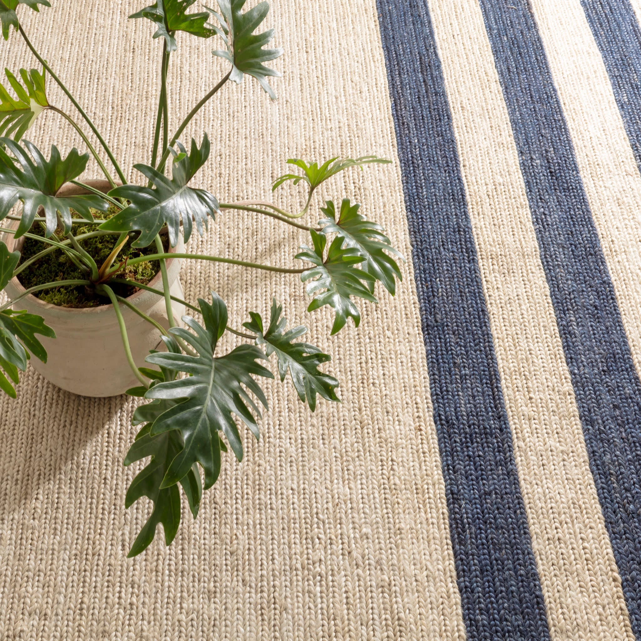 Ipswich Blue Handwoven Jute Rug