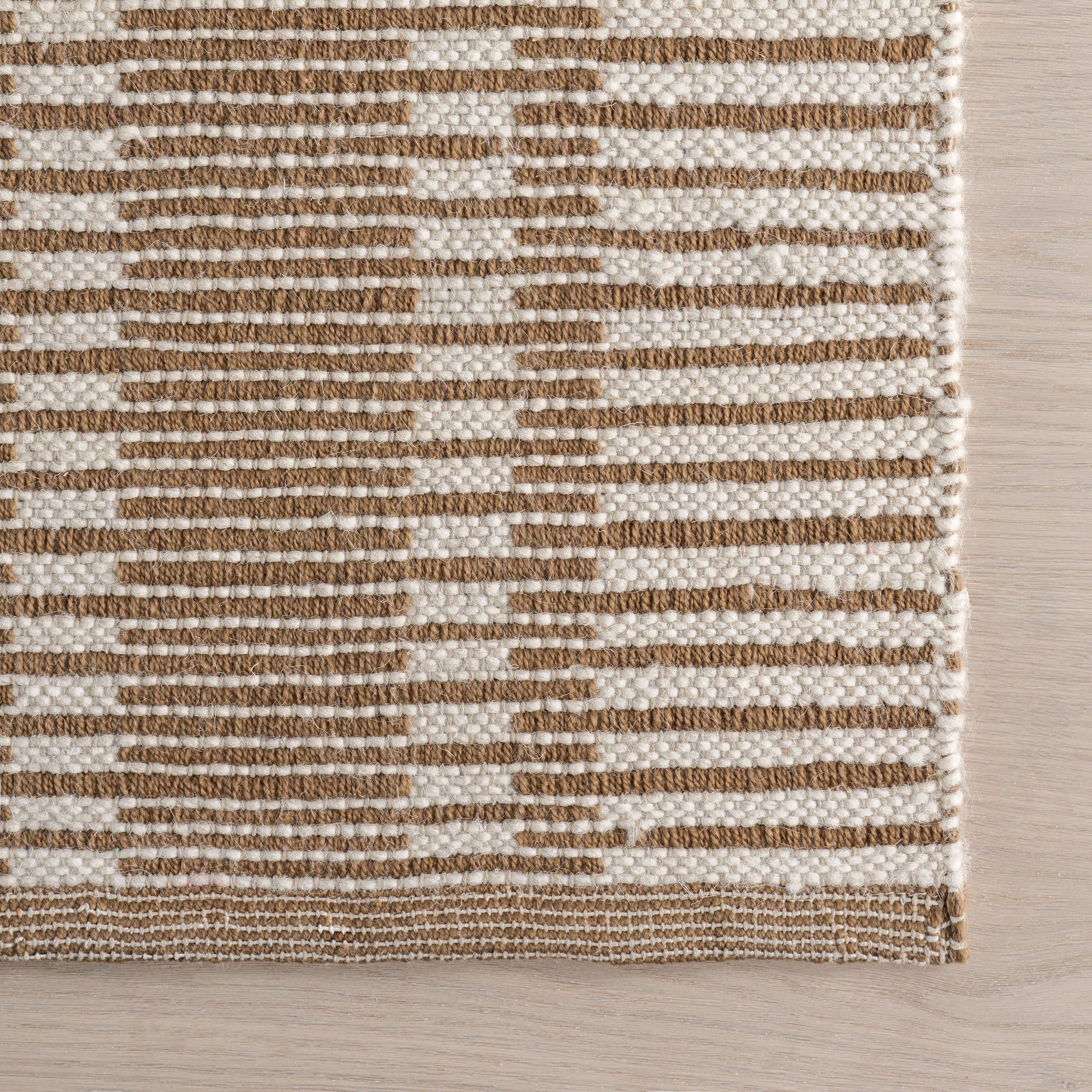 Virgo Striped Reversible Wool Rug | Natural