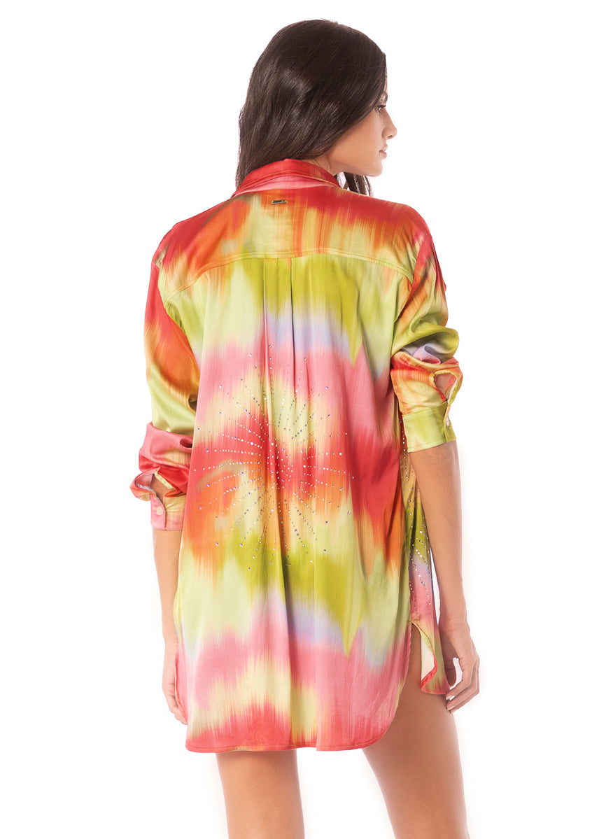 Maaji Lime Ombré Shibori Long Shirt