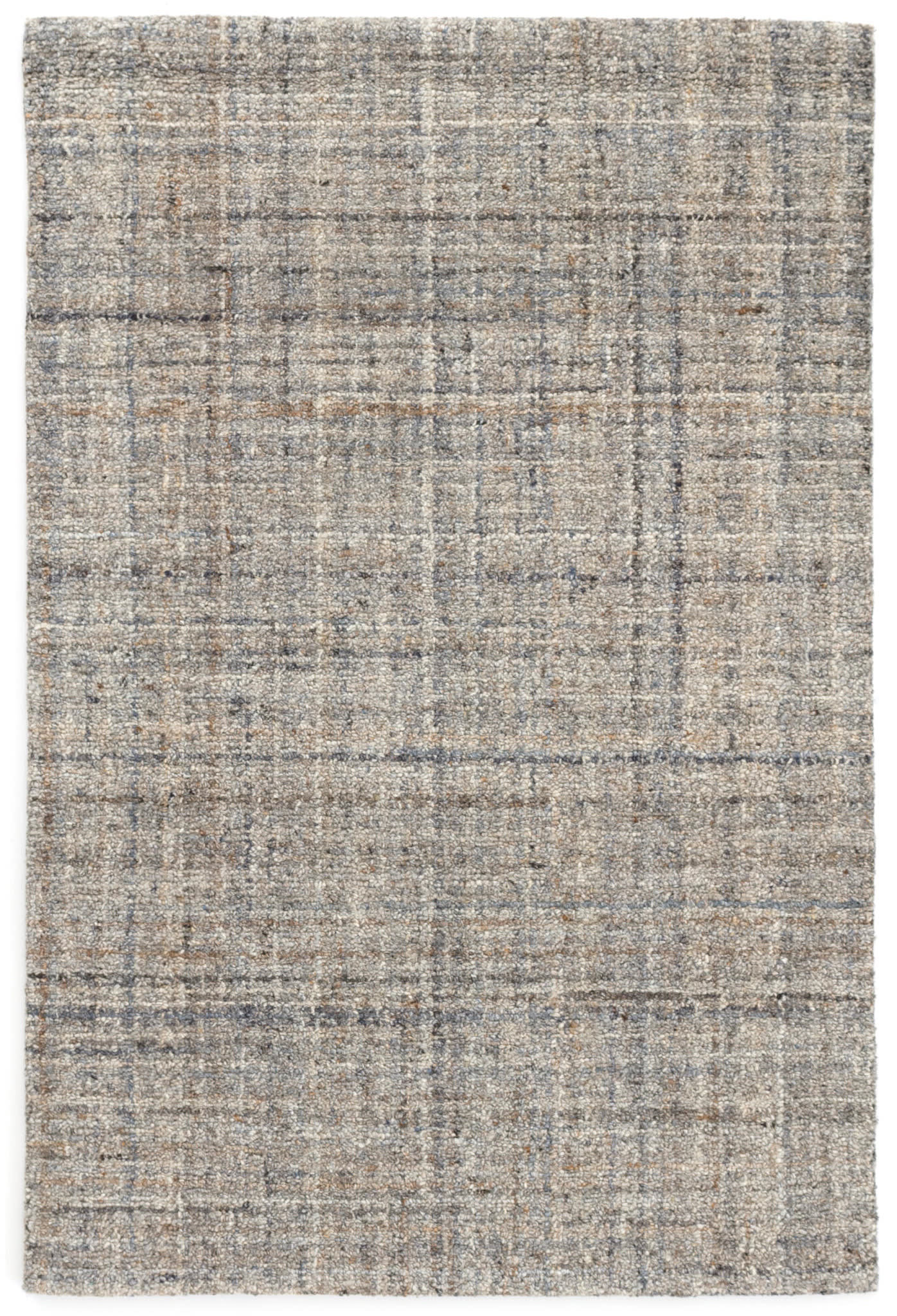 Harris Blue/Brown Hand Micro Hooked Wool Rug