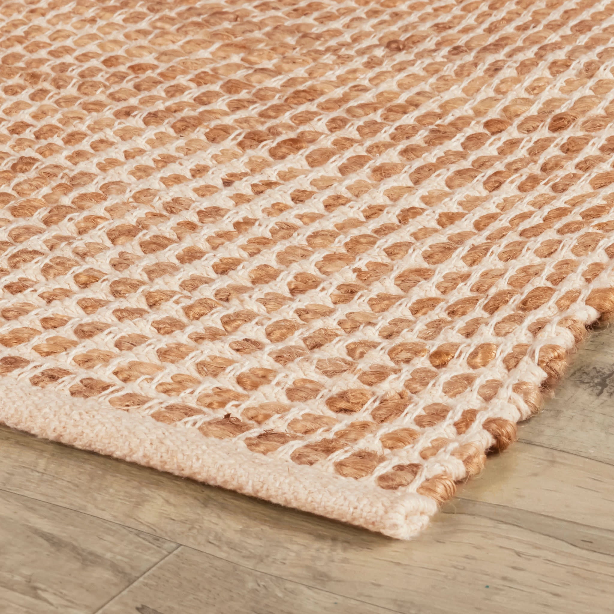 Gravel Ivory/Natural Handwoven Jute Rug