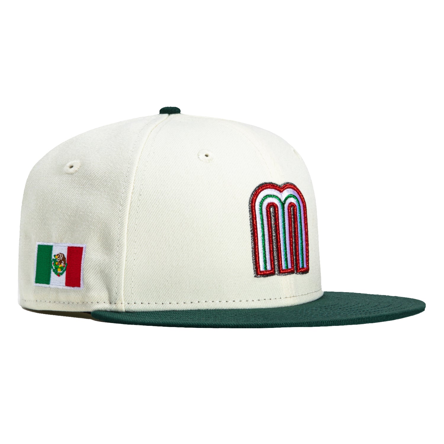 New Era 59Fifty Mexico World Baseball Classic Mexico Flag Patch Hat - White, Green