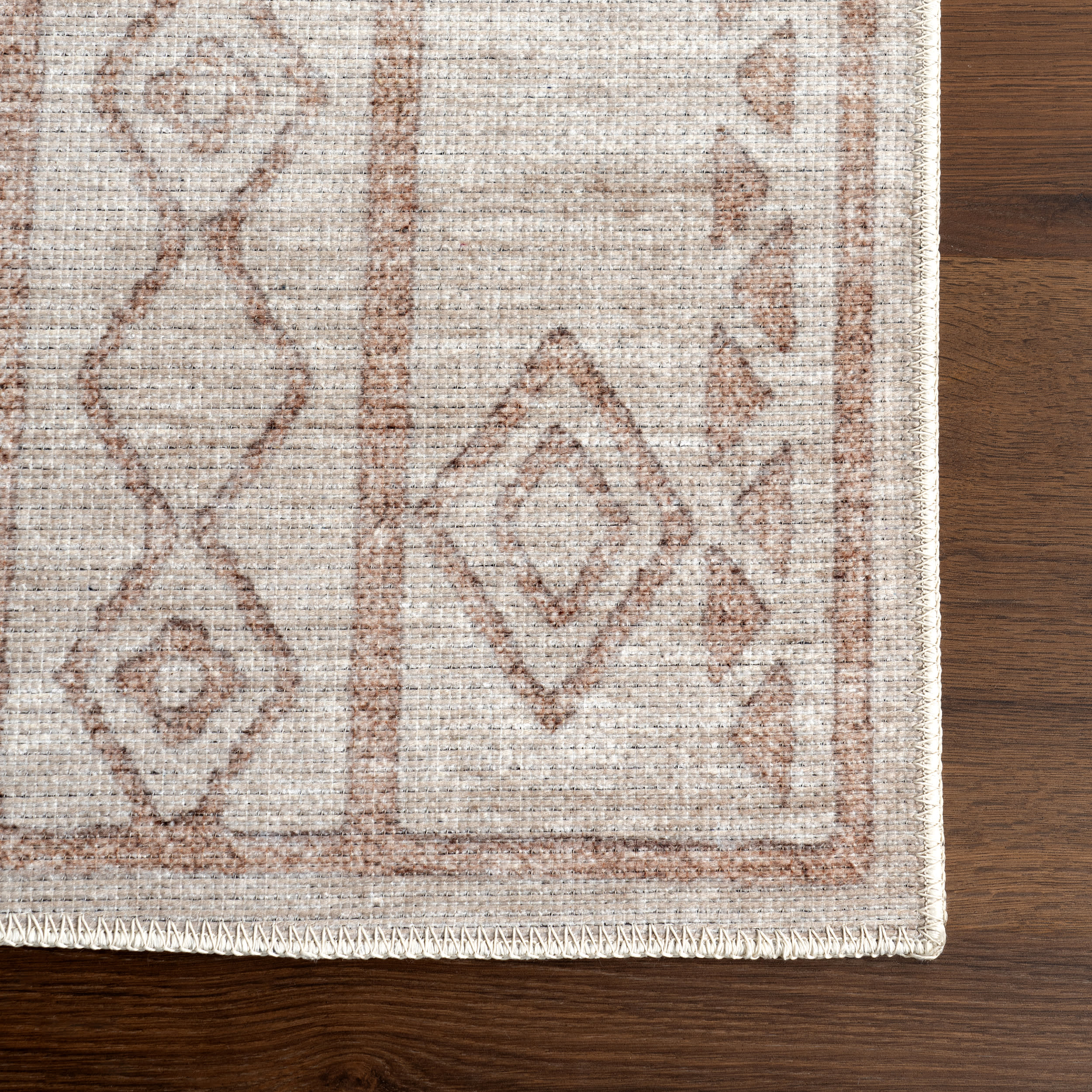 Justice Trellis Washable Rug | Taupe