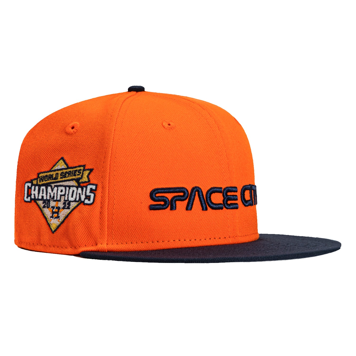 New Era 59Fifty Houston Astros 2022 World Series Champions Patch Space City Hat - Orange, Navy