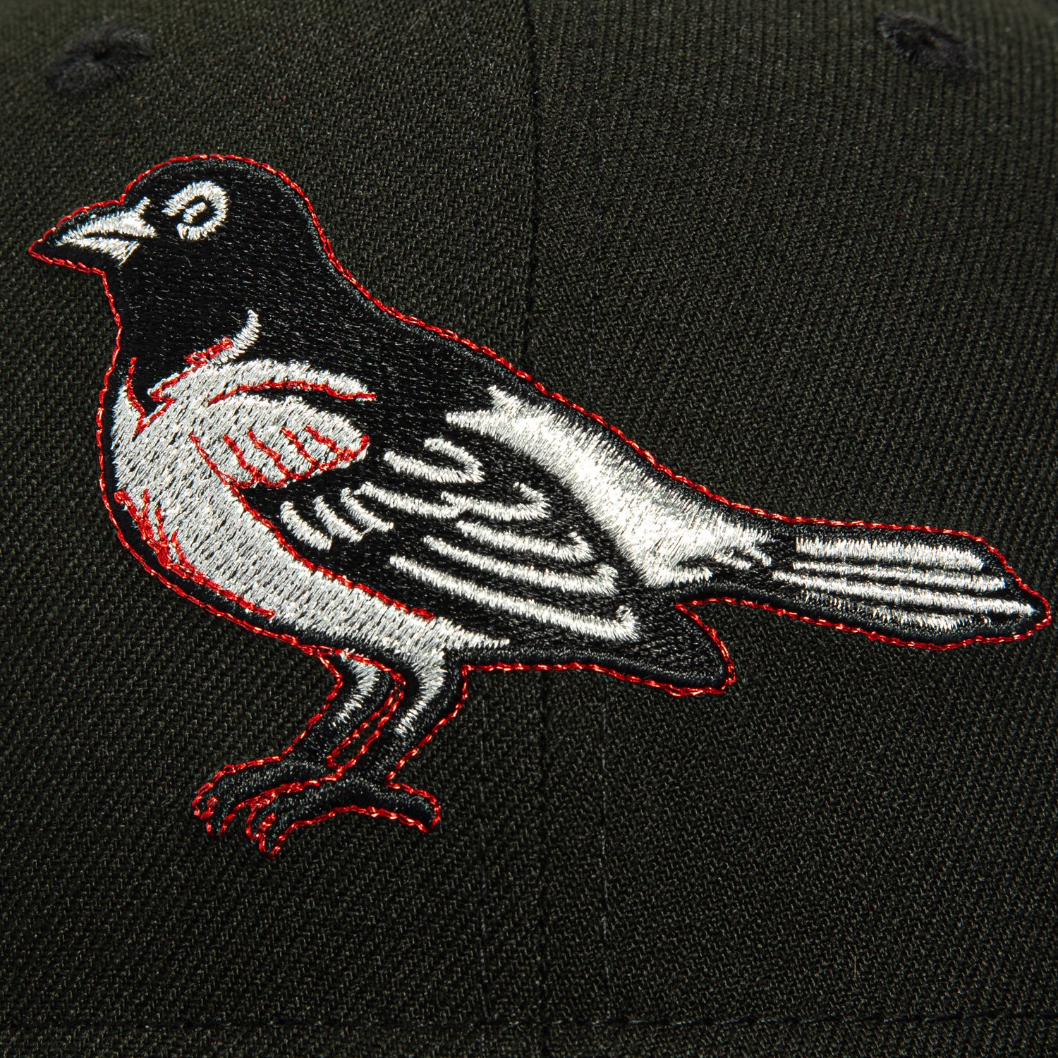 New Era 59Fifty Prehistoric Pack Baltimore Orioles 50th Anniversary Patch Hat - Black, Metallic Silver, Red