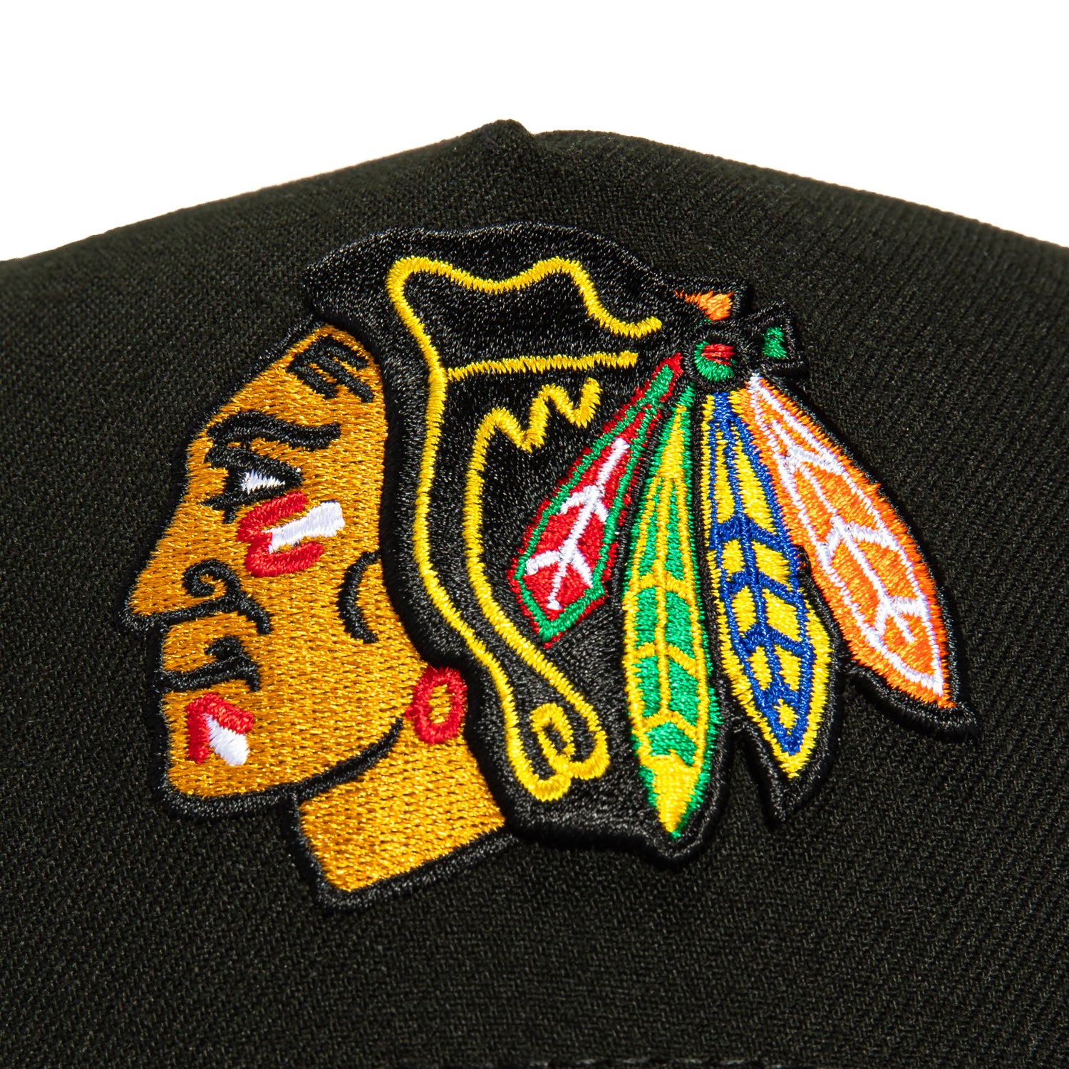 New Era 9Forty A-Frame Chicago Blackhawks Logo Patch Snapback Hat - Black