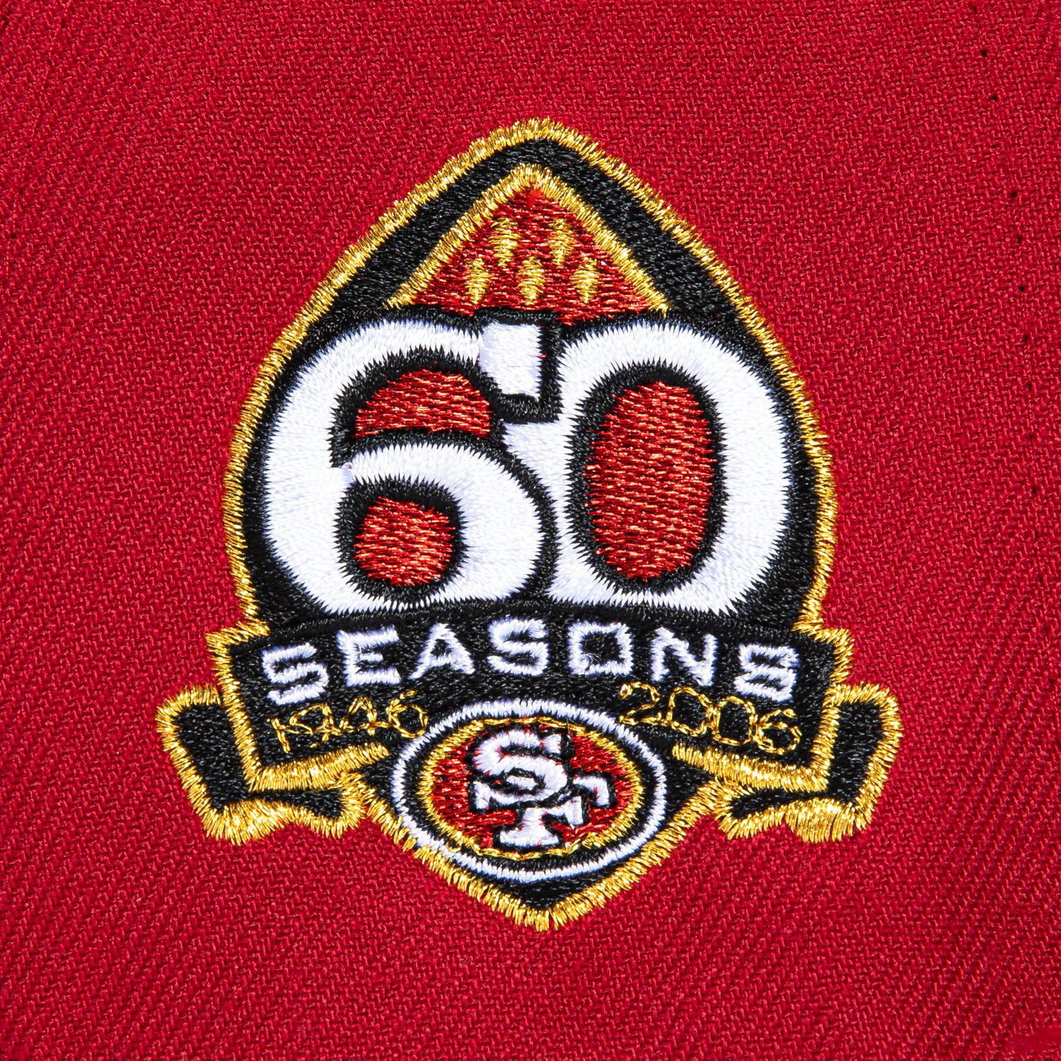 New Era 59Fifty San Francisco 49ers 60th Anniversary Patch Hat - Cardinal, Black