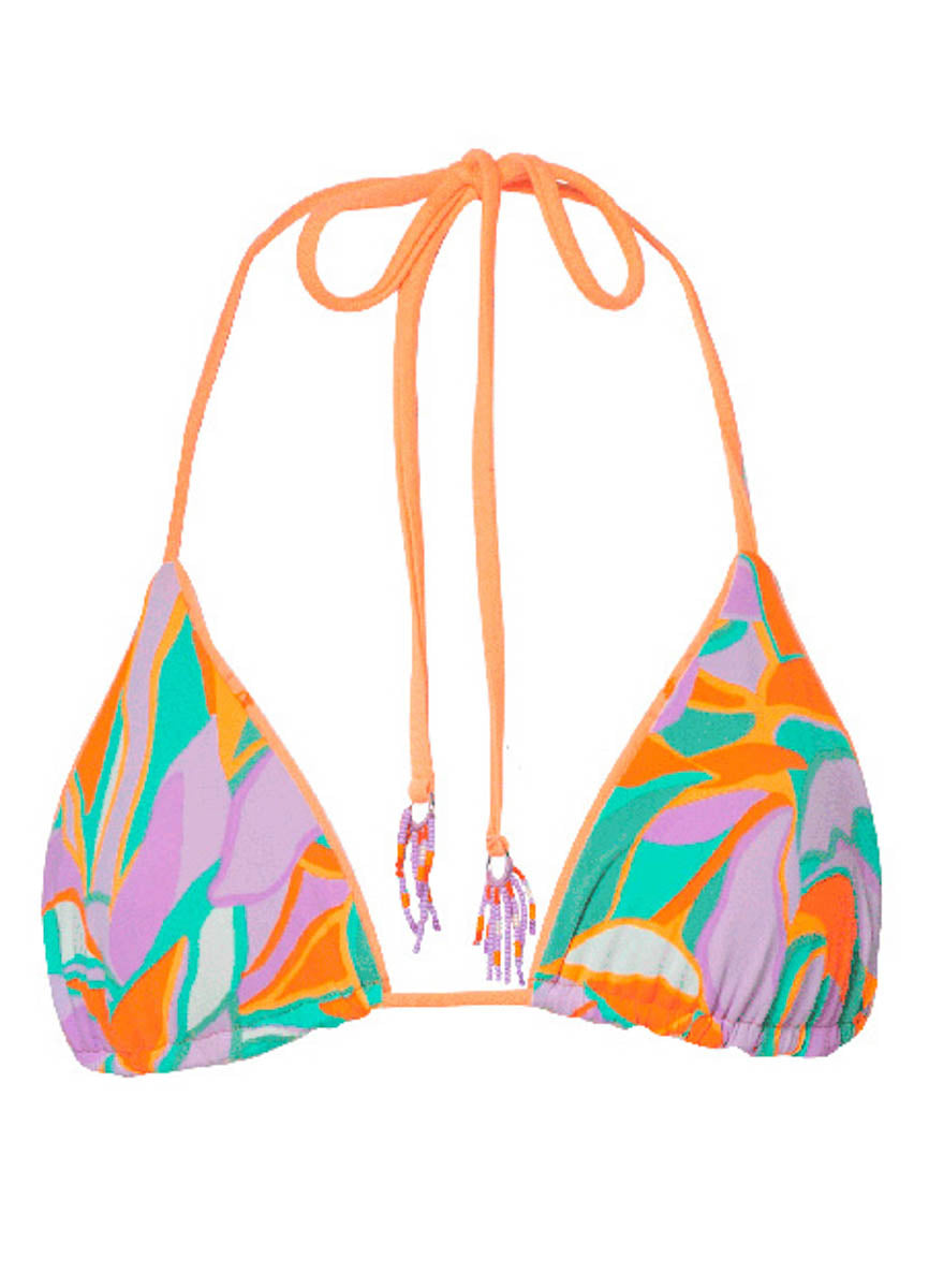 Maaji Vibrant Apricot Balmlike Sliding Triangle Bikini Top