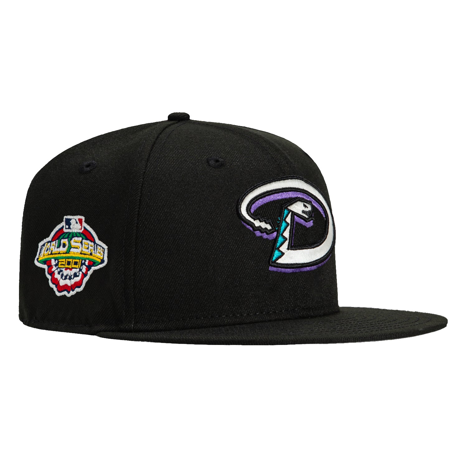 New Era 59Fifty Arizona Diamondbacks 2001 World Series Patch Glow In Dark Hat - Black