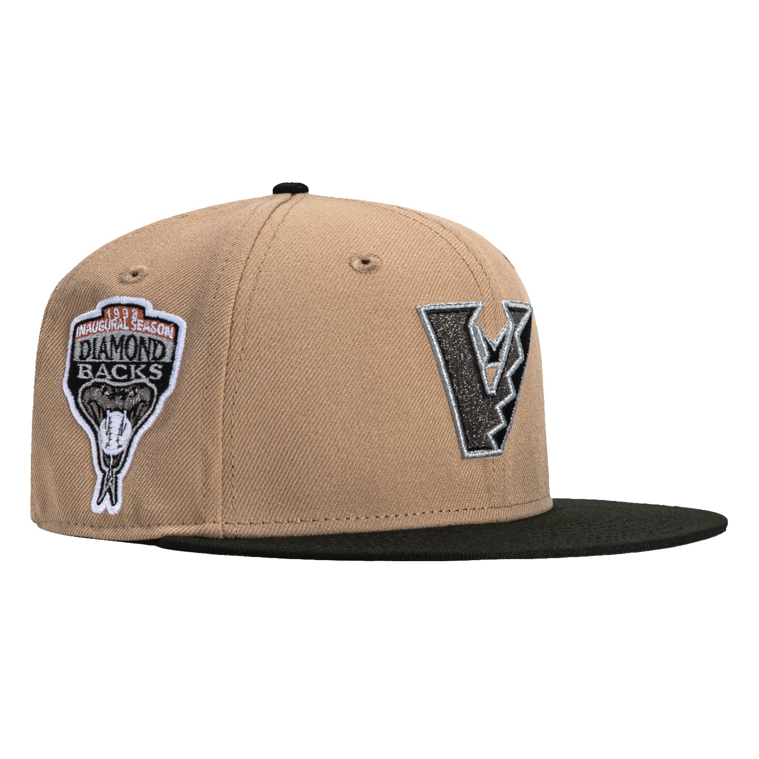 New Era 59Fifty Arizona Diamondbacks Inaugural Patch Upside Down Hat - Tan, Black