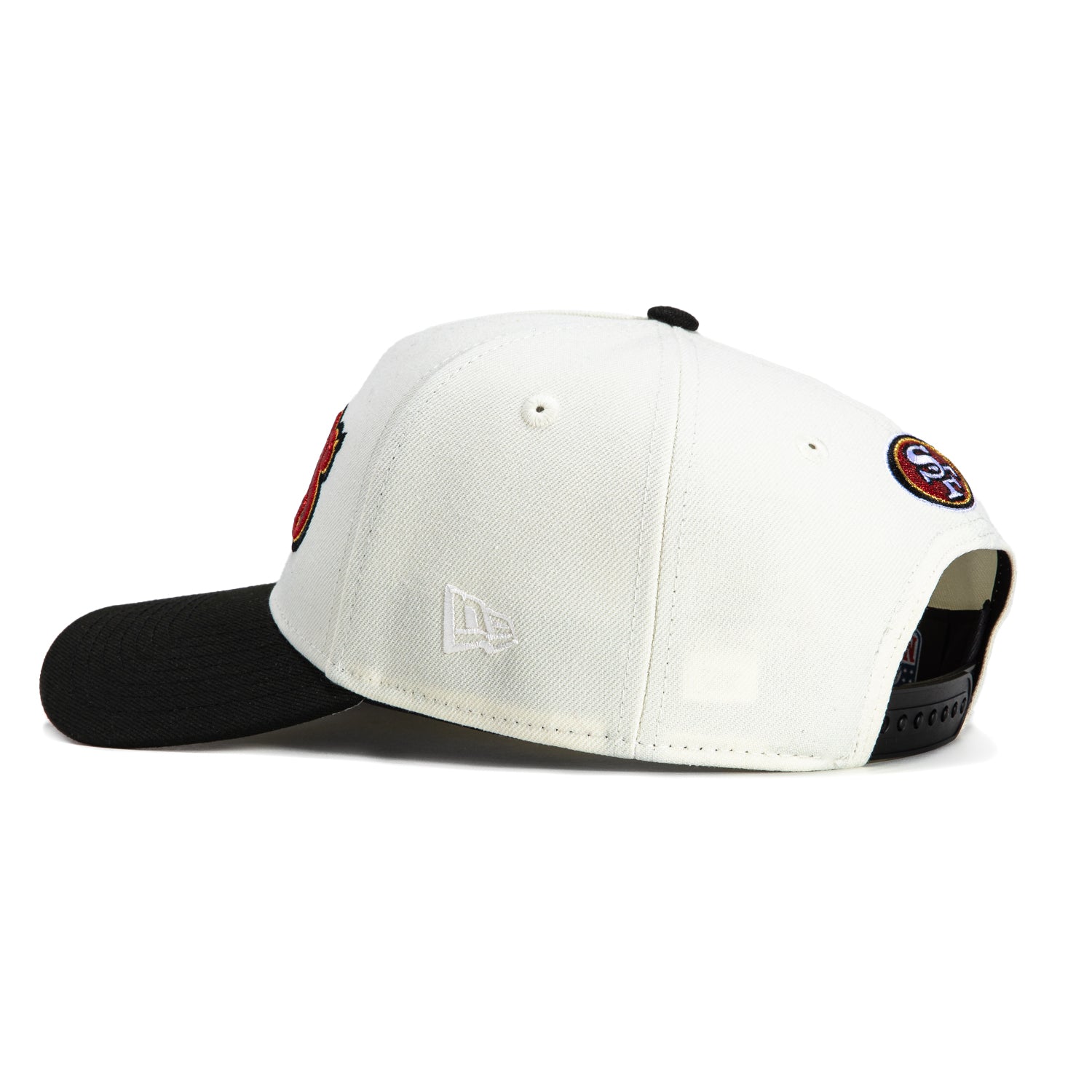 New Era 9Forty A-Frame San Francisco 49ers 1995 Super Bowl Patch Snapback Word Hat - White, Black