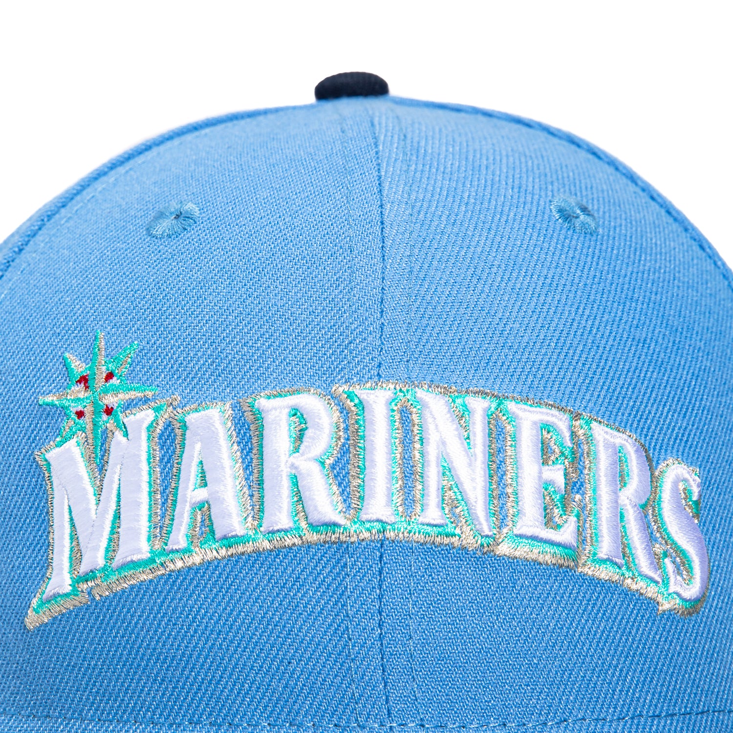 New Era 59Fifty Seattle Mariners 25th Anniversary Patch Word Hat - Light Blue, Navy