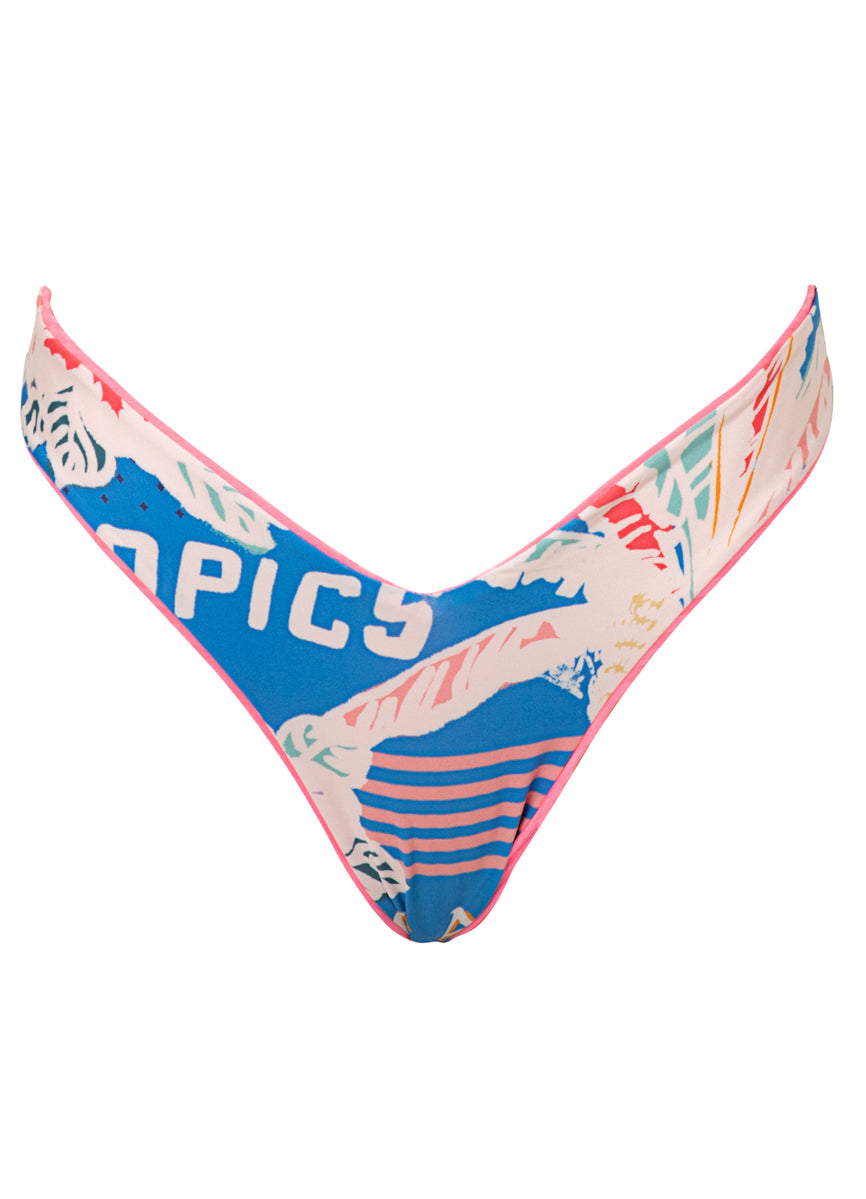 Maaji Taffy Pink Valerya Regular Rise Double V Bikini Bottom