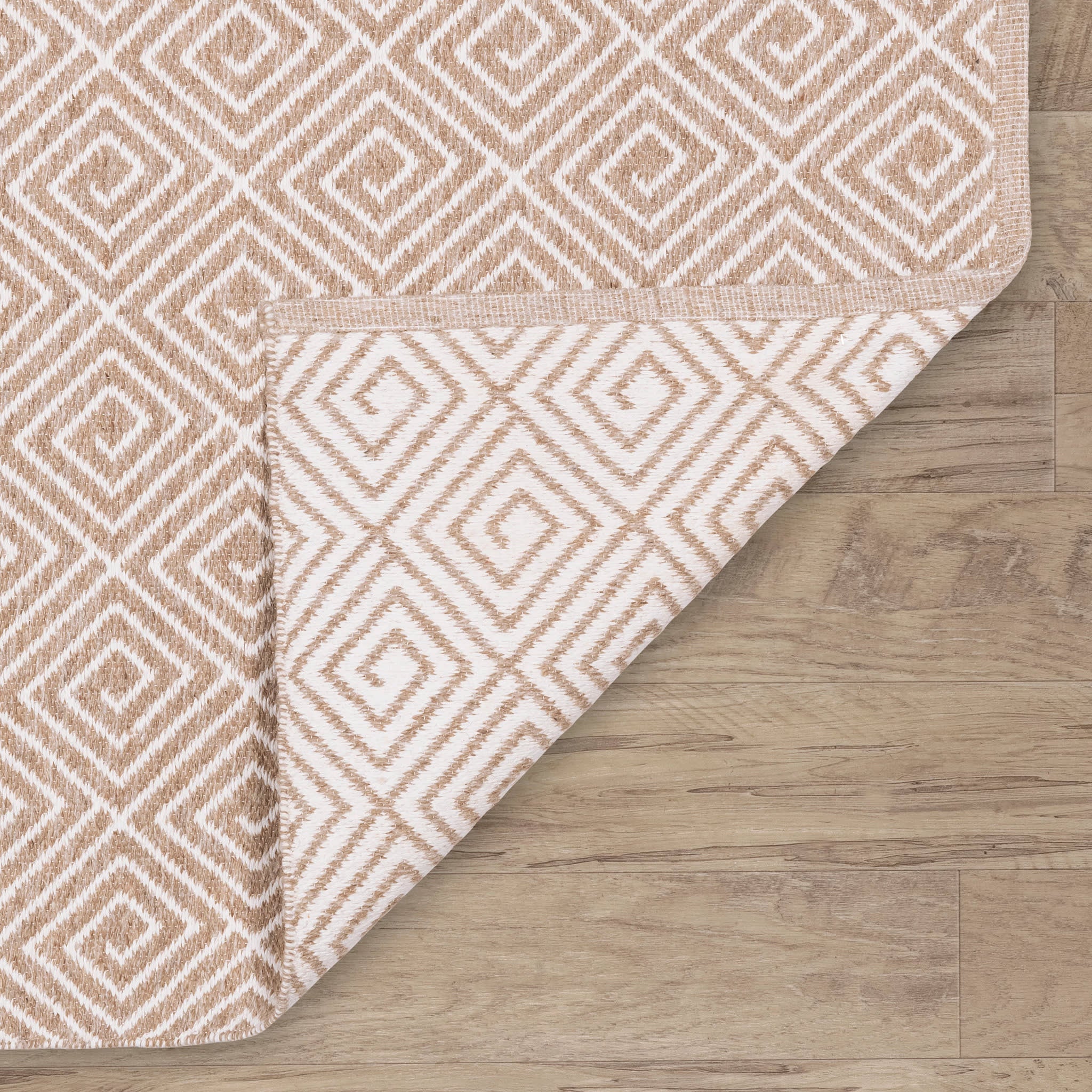 Geo Diamond Natural/Ivory Handwoven Wool Rug