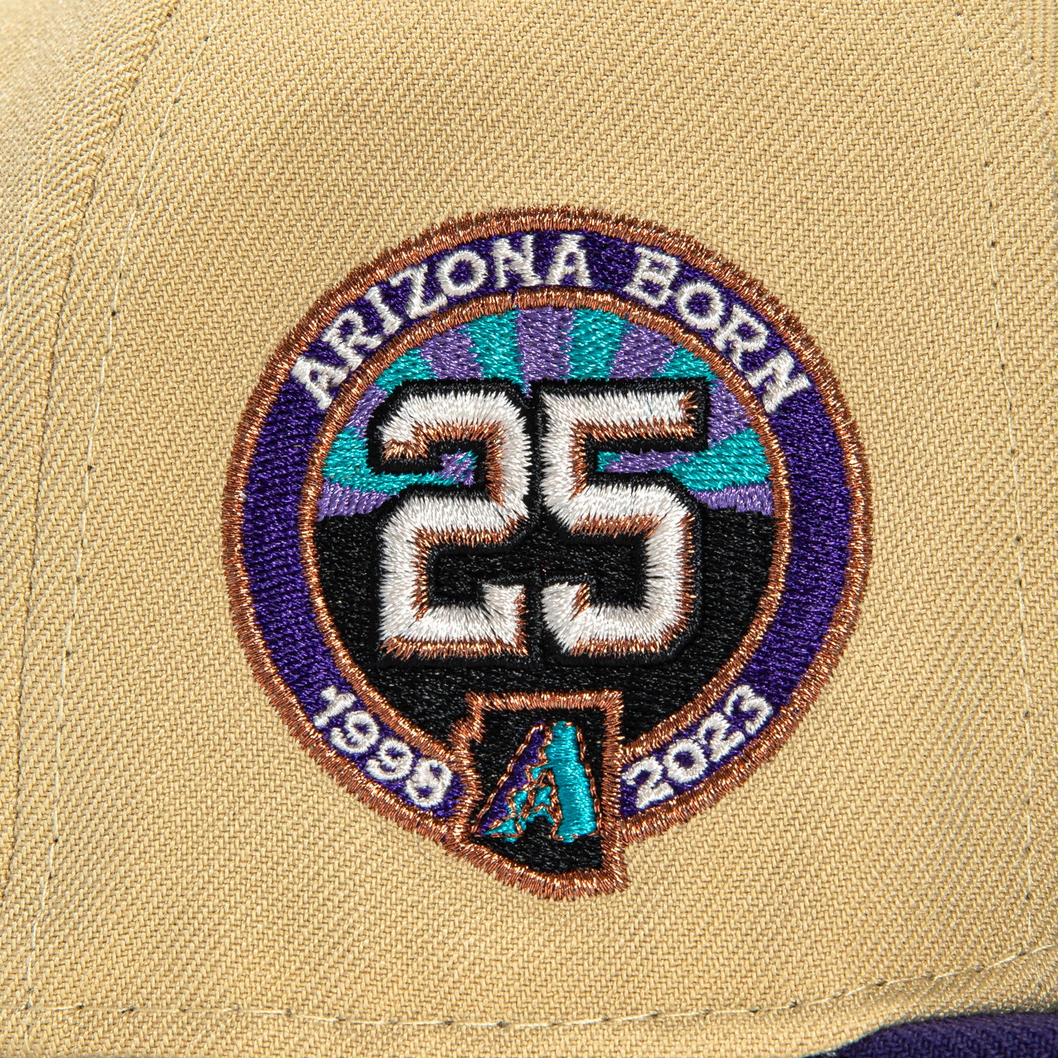 New Era 59Fifty Arizona Diamondbacks 25th Anniversary Patch Word Hat - Tan, Purple