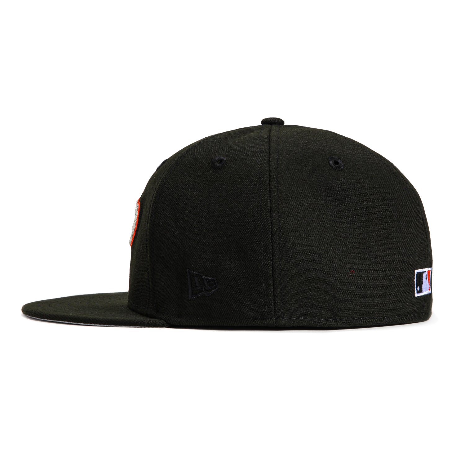 New Era 59Fifty San Francisco Giants Jackie Robinson 50th Anniversary Patch Script Hat - Black, Metallic Silver