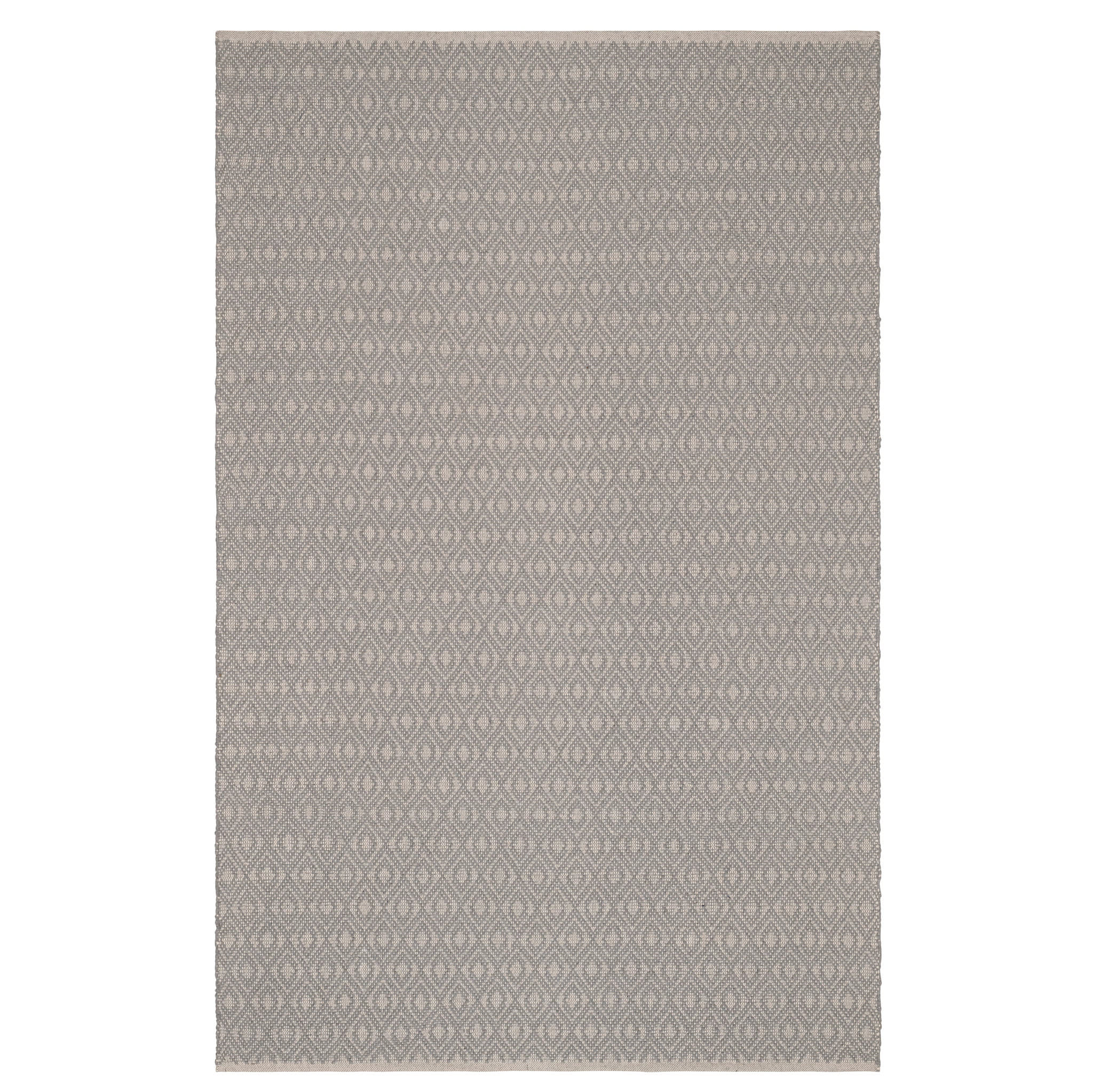 Optic Diamond Grey/Ivory Handwoven Cotton Rug