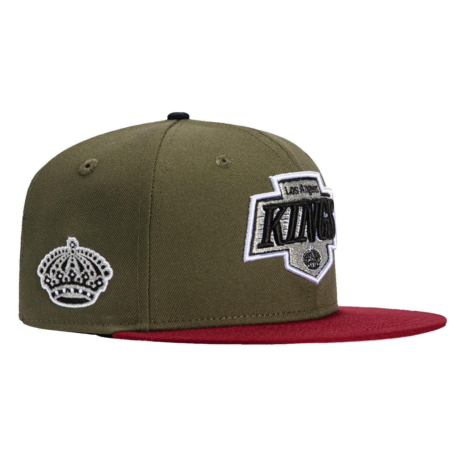 New Era 59Fifity Los Angeles Kings Logo Patch Hat - Olive, Cardinal