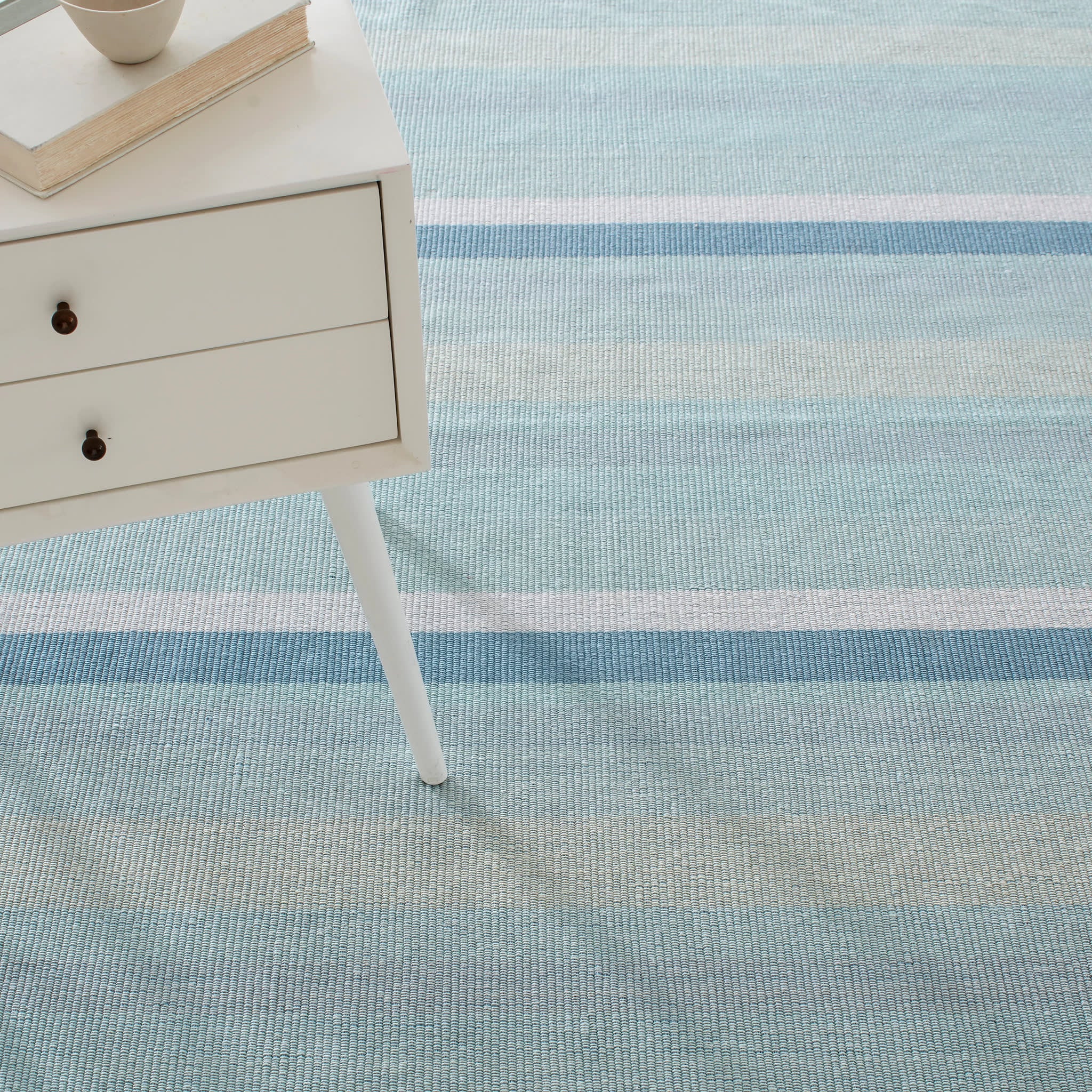 Shore Stripe Handwoven Cotton Rug