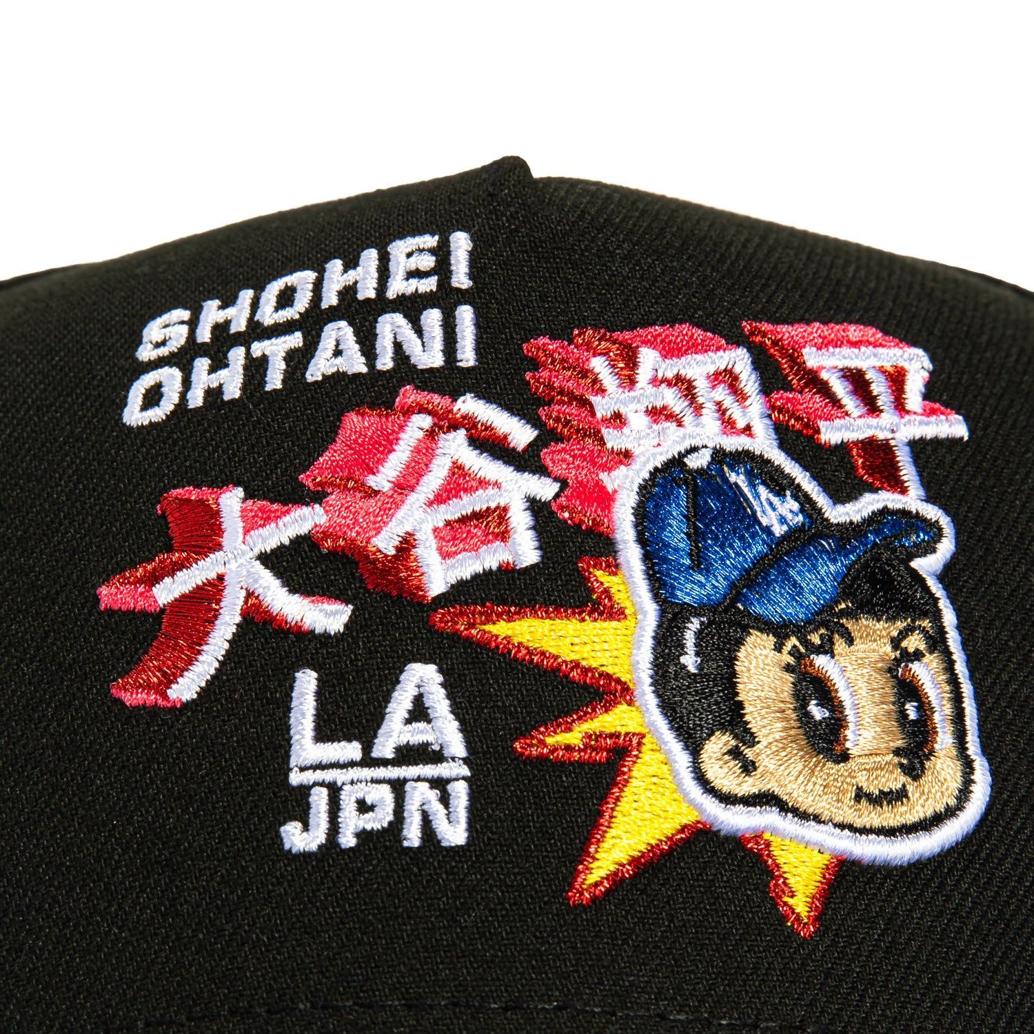 New Era 9Forty A-Frame Los Angeles Dodgers Logo Patch Ohtani Anime Snapback Hat - Black, Royal