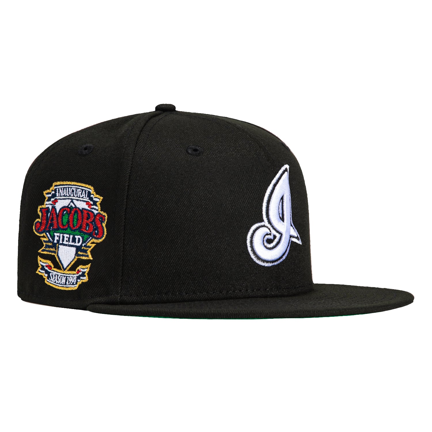 New Era 59Fifty Cleveland Indians Jacobs Field Patch I Hat - Black, White