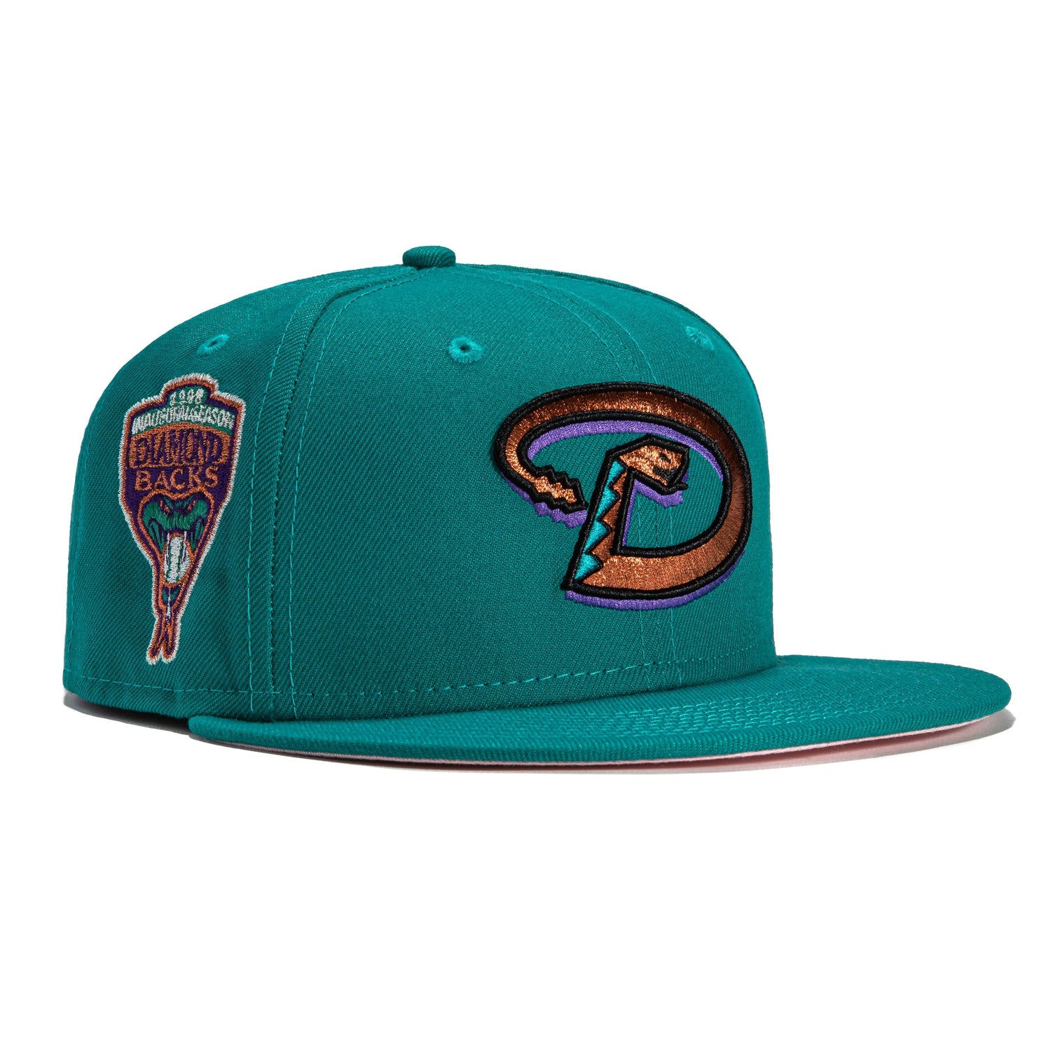 New Era 59Fifty Arizona Diamondbacks Inaugural Patch Pink UV D Hat - Teal