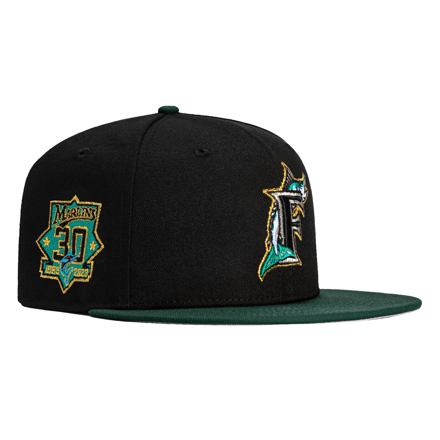 New Era 59Fifty Miami Marlins 30th Anniversary Patch Hat - Black, Green