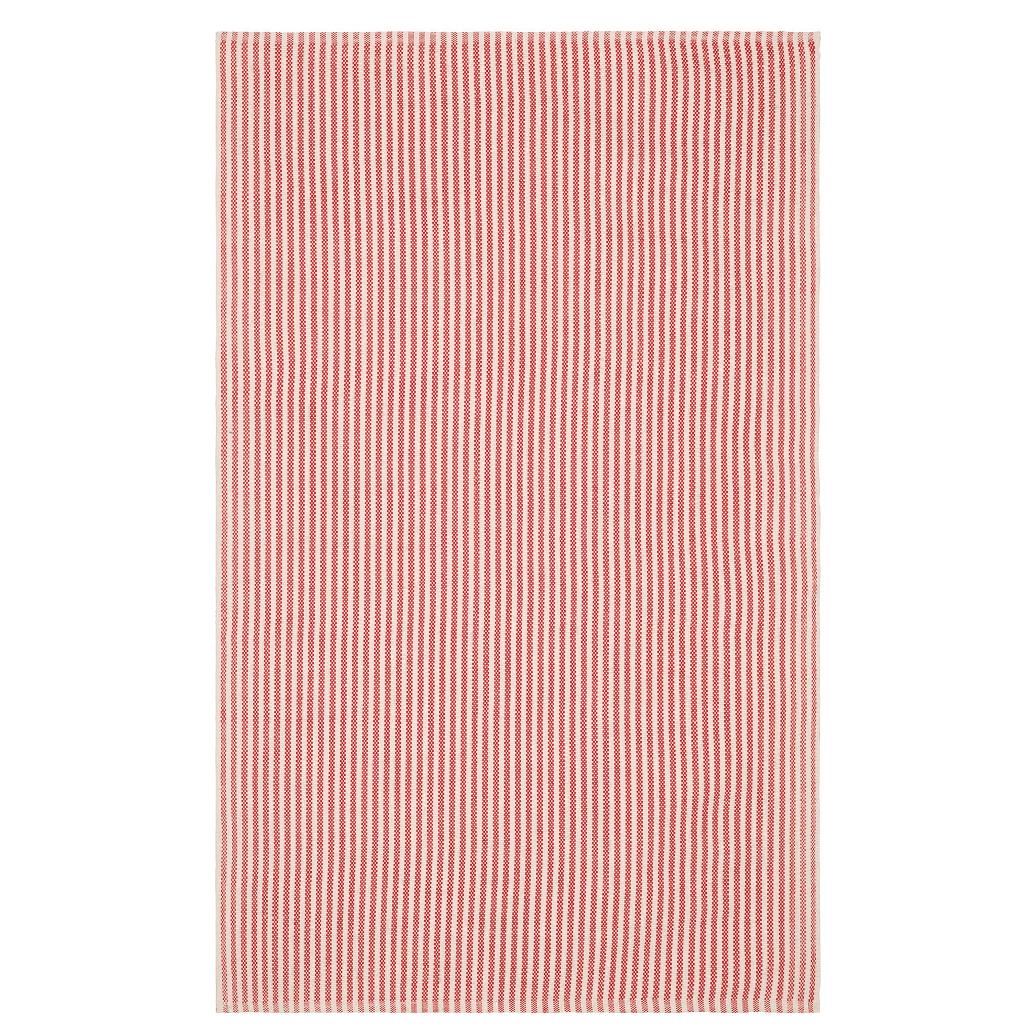 Pinstripe Red/Ivory Handwoven Indoor/Outdoor Rug