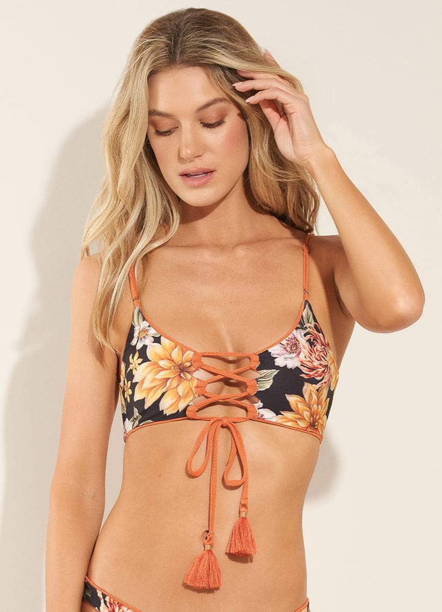 Maaji Sunset Orange Ceci Sporty Bralette Bikini Top