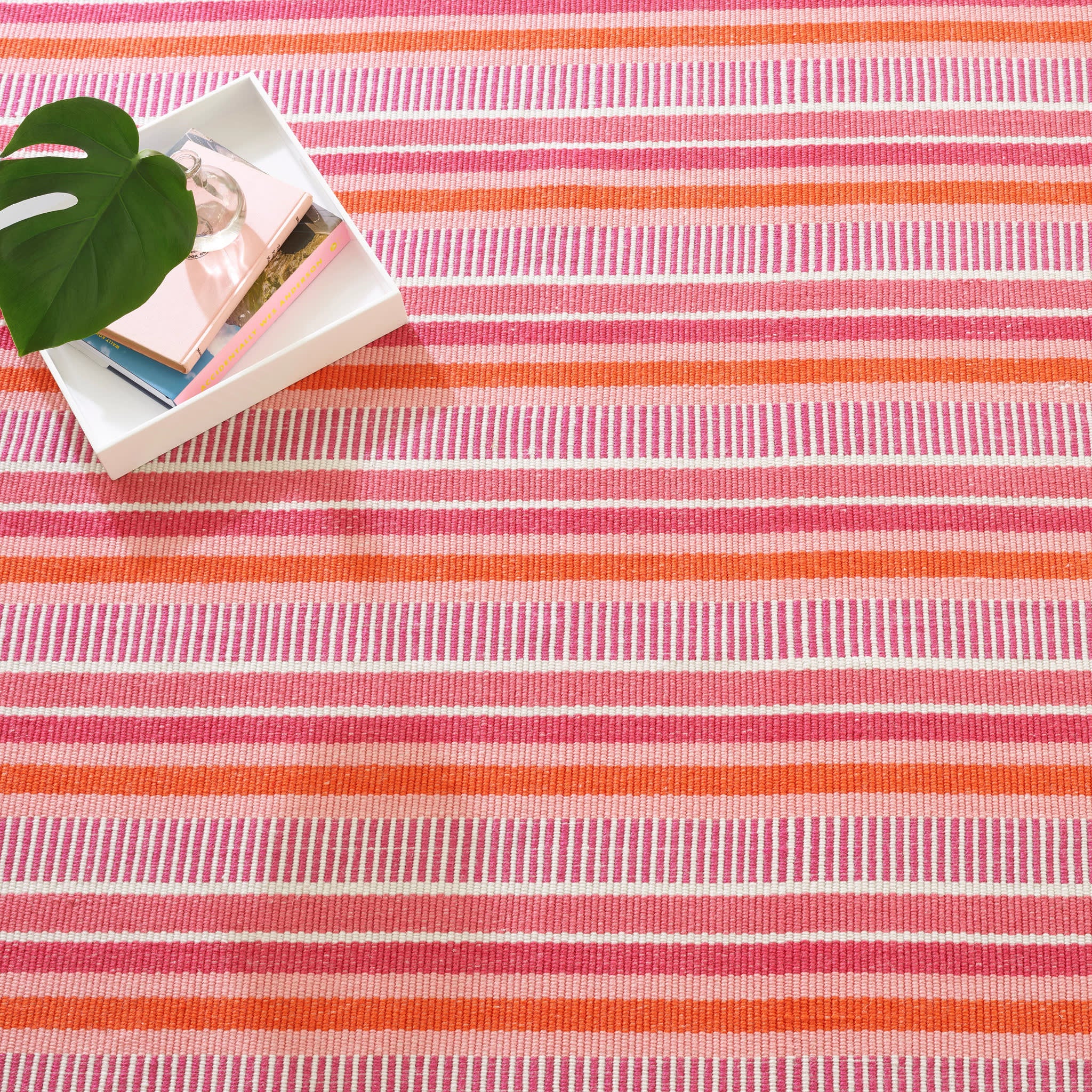 Always Greener Pink/Orange Handwoven Indoor/Outdoor Rug