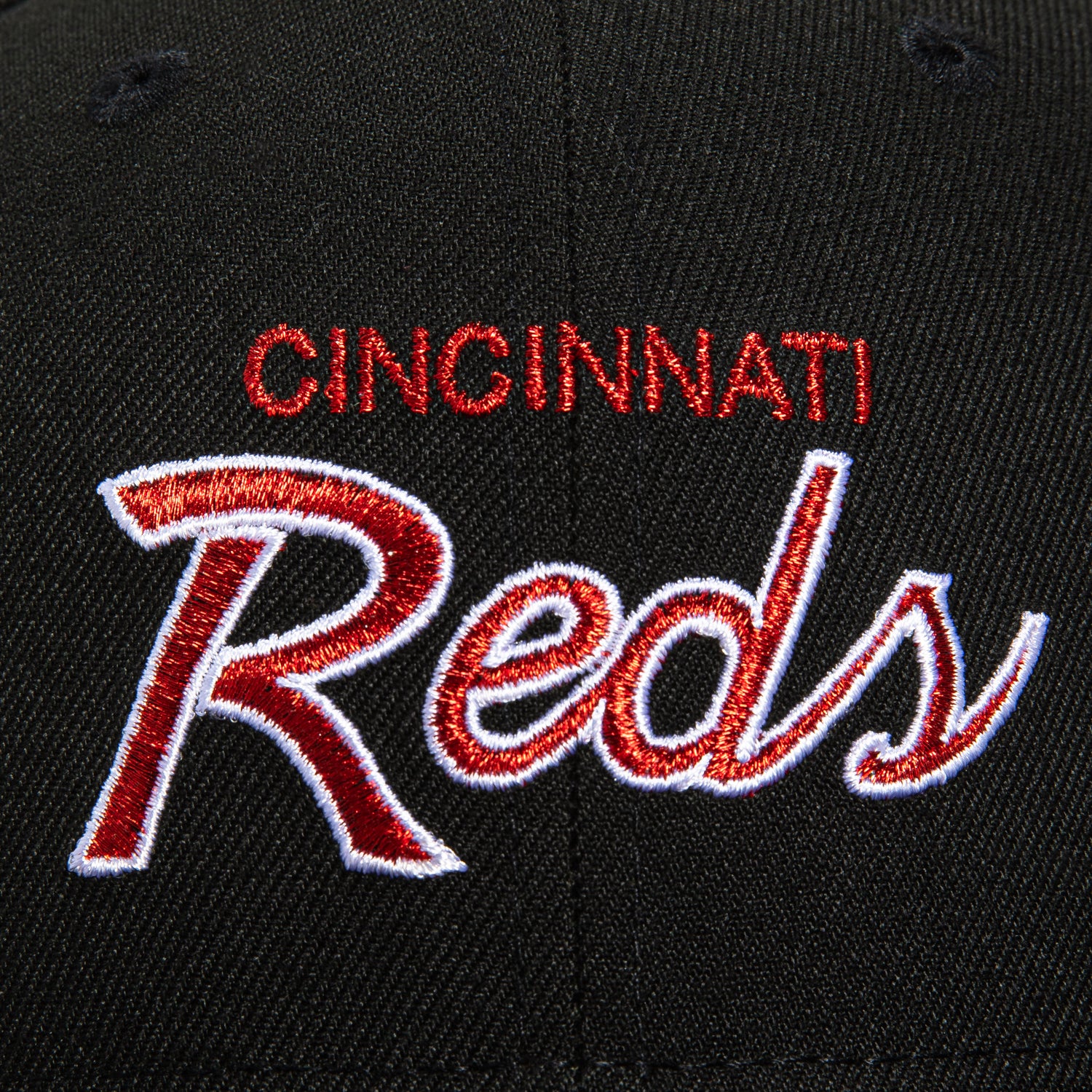 New Era 59Fifty Cincinnati Reds Logo Patch Script Hat - Black